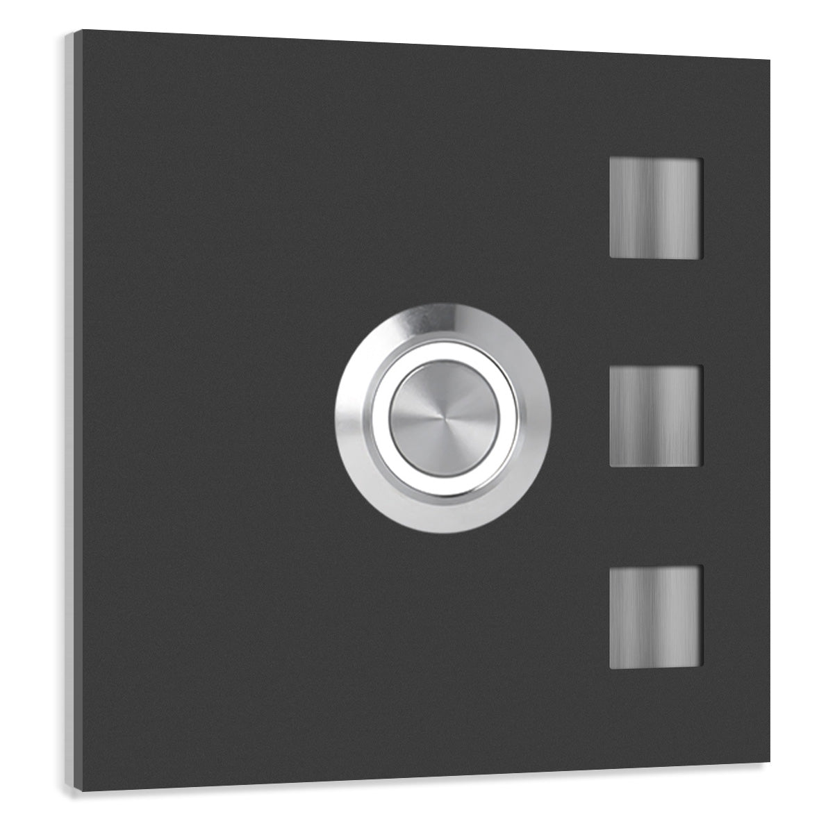 Köln 7 x 7 cm Edelstahl (V2A) Türklingel - ohne Gravur - Anthrazit / Weiß / Edelstahl und Edelstahl gebürstet -  LED - Aufputz / Unterputz