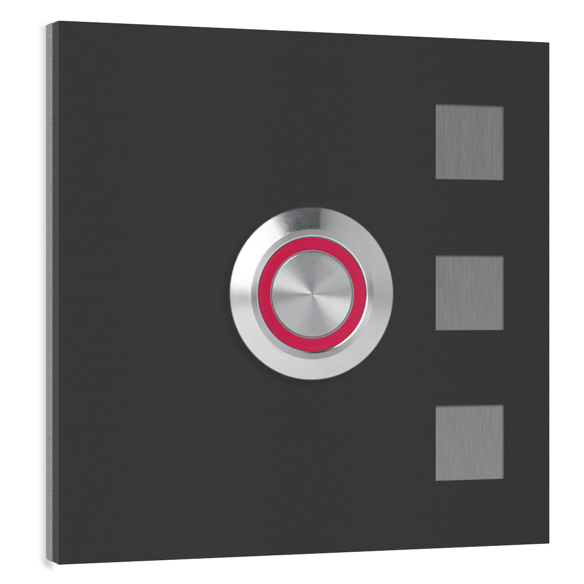 Köln 7 x 7 cm Edelstahl (V2A) Türklingel - ohne Gravur - Anthrazit / Weiß / Edelstahl und Edelstahl gebürstet -  LED - Aufputz / Unterputz