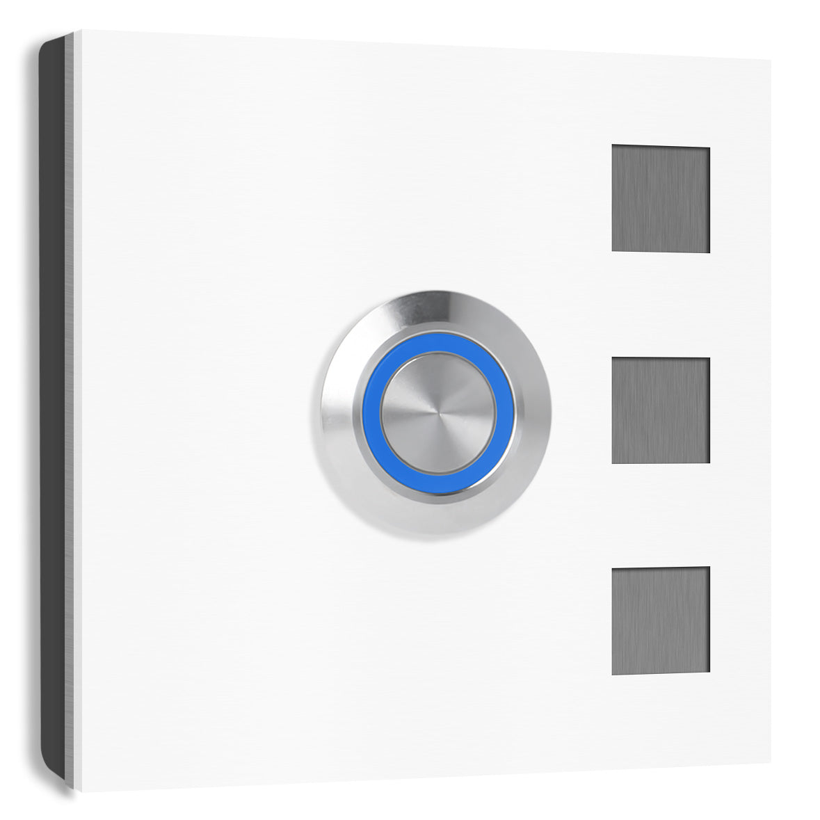 Köln 7 x 7 cm Edelstahl (V2A) Türklingel - ohne Gravur - Anthrazit / Weiß / Edelstahl und Edelstahl gebürstet -  LED - Aufputz / Unterputz