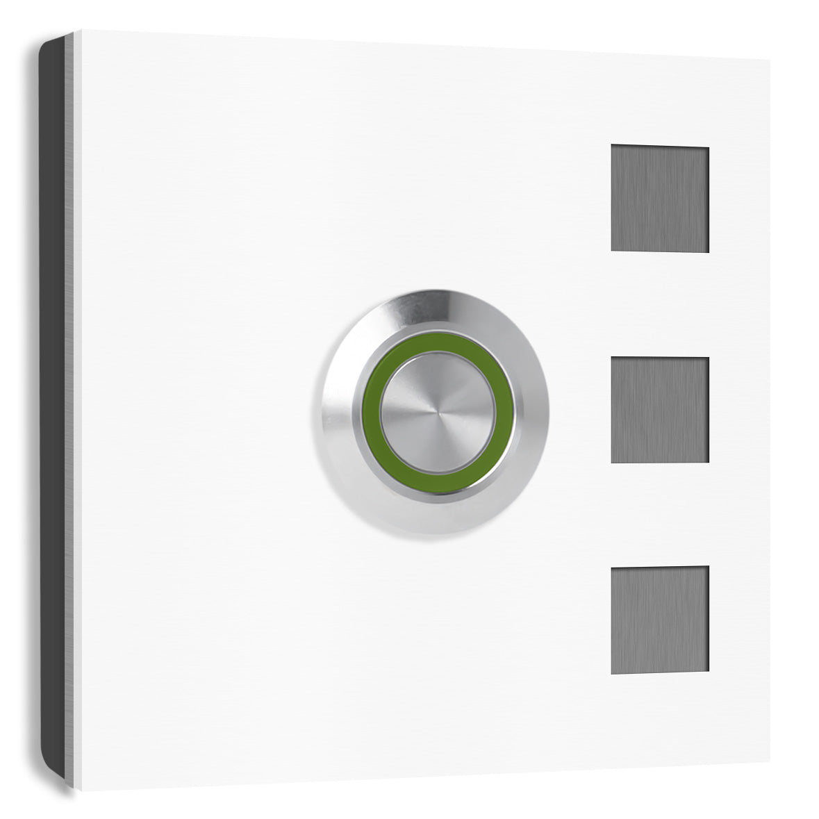 Köln 7 x 7 cm Edelstahl (V2A) Türklingel - ohne Gravur - Anthrazit / Weiß / Edelstahl und Edelstahl gebürstet -  LED - Aufputz / Unterputz