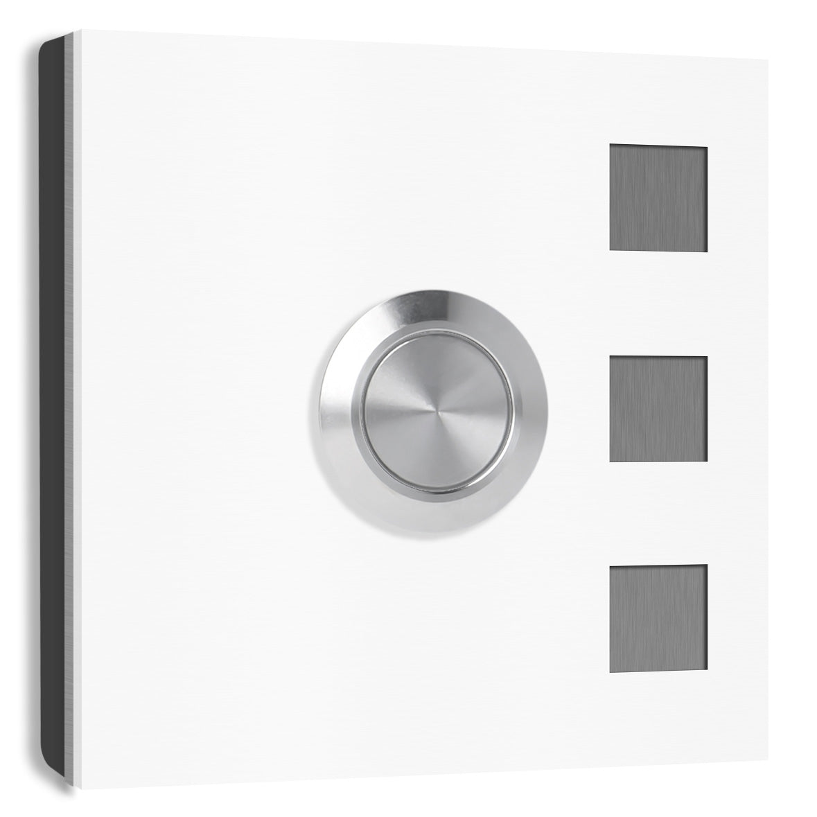 Köln 7 x 7 cm Edelstahl (V2A) Türklingel - ohne Gravur - Anthrazit / Weiß / Edelstahl und Edelstahl gebürstet -  LED - Aufputz / Unterputz