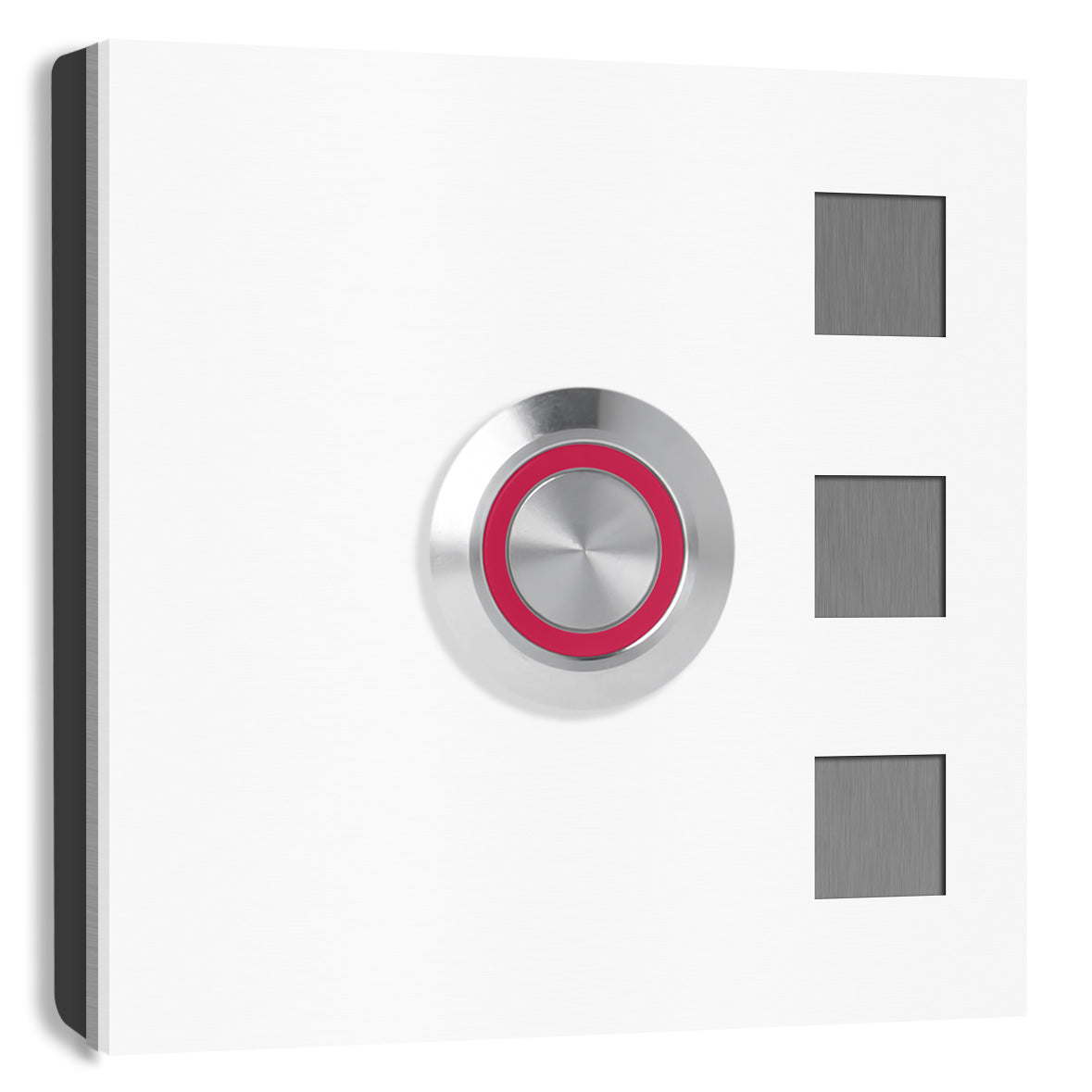 Köln 7 x 7 cm Edelstahl (V2A) Türklingel - ohne Gravur - Anthrazit / Weiß / Edelstahl und Edelstahl gebürstet -  LED - Aufputz / Unterputz