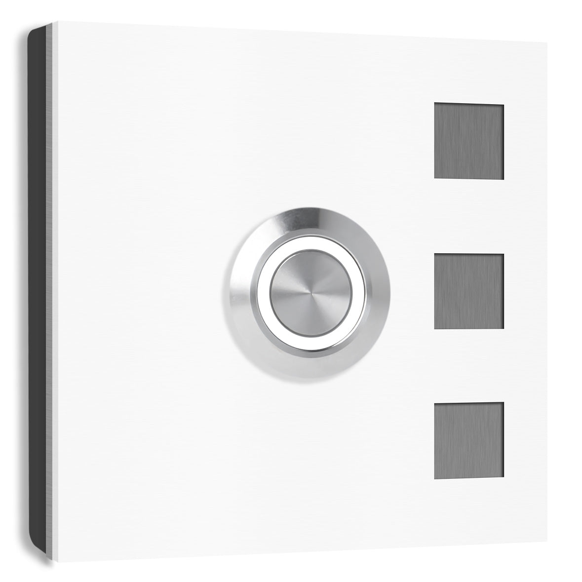 Köln 7 x 7 cm Edelstahl (V2A) Türklingel - ohne Gravur - Anthrazit / Weiß / Edelstahl und Edelstahl gebürstet -  LED - Aufputz / Unterputz