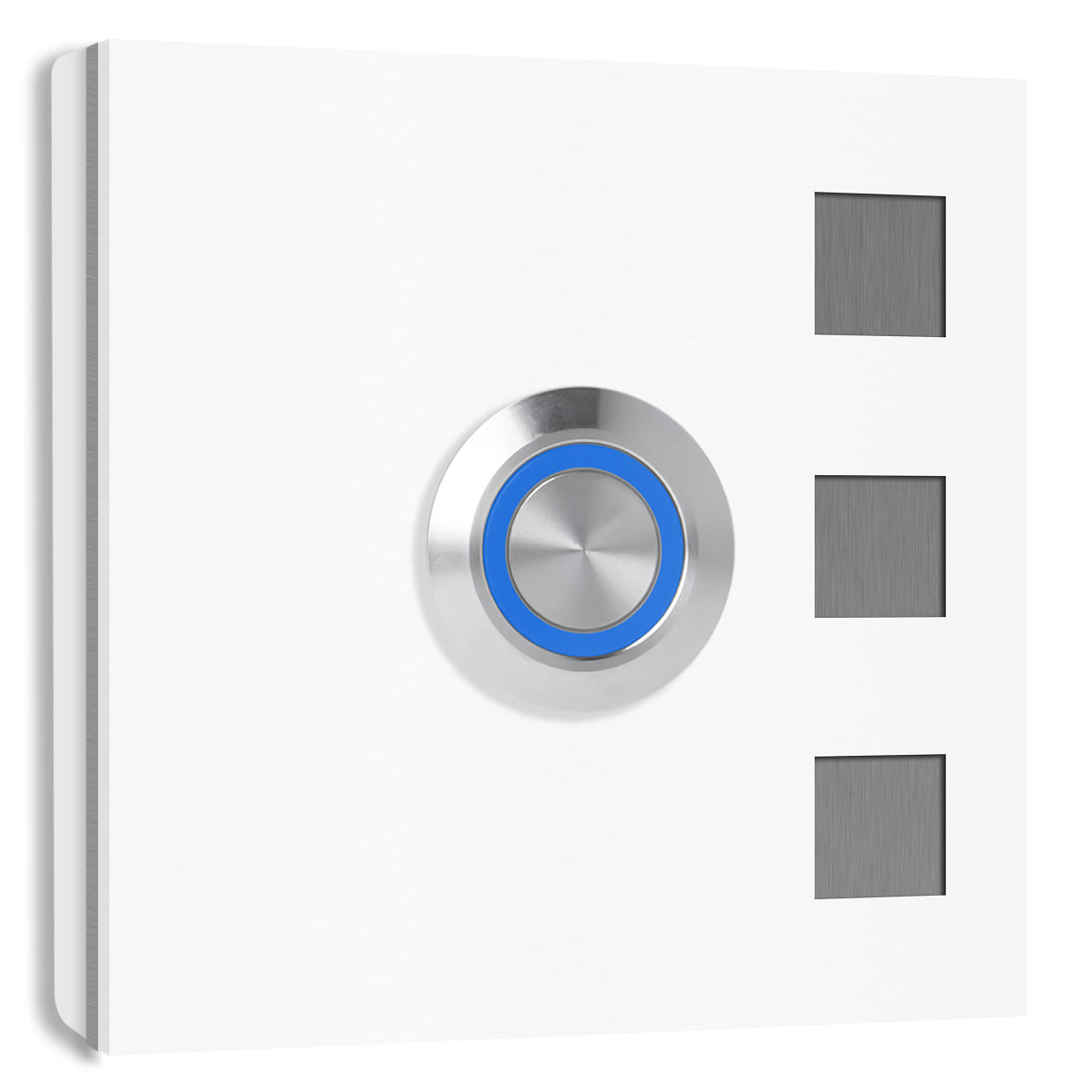 Köln 7 x 7 cm Edelstahl (V2A) Türklingel - ohne Gravur - Anthrazit / Weiß / Edelstahl und Edelstahl gebürstet -  LED - Aufputz / Unterputz