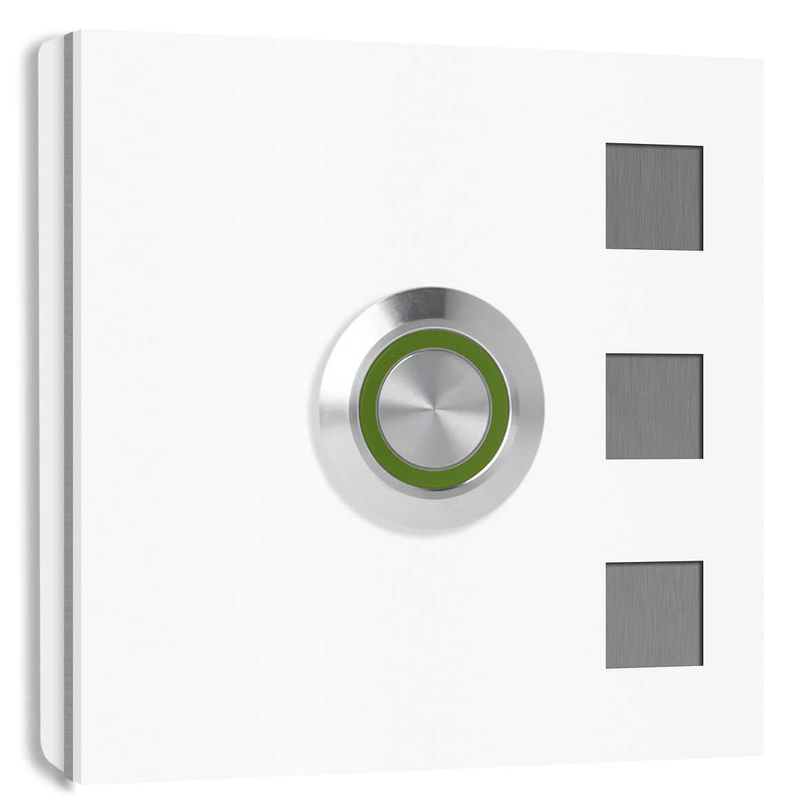 Köln 7 x 7 cm Edelstahl (V2A) Türklingel - ohne Gravur - Anthrazit / Weiß / Edelstahl und Edelstahl gebürstet -  LED - Aufputz / Unterputz