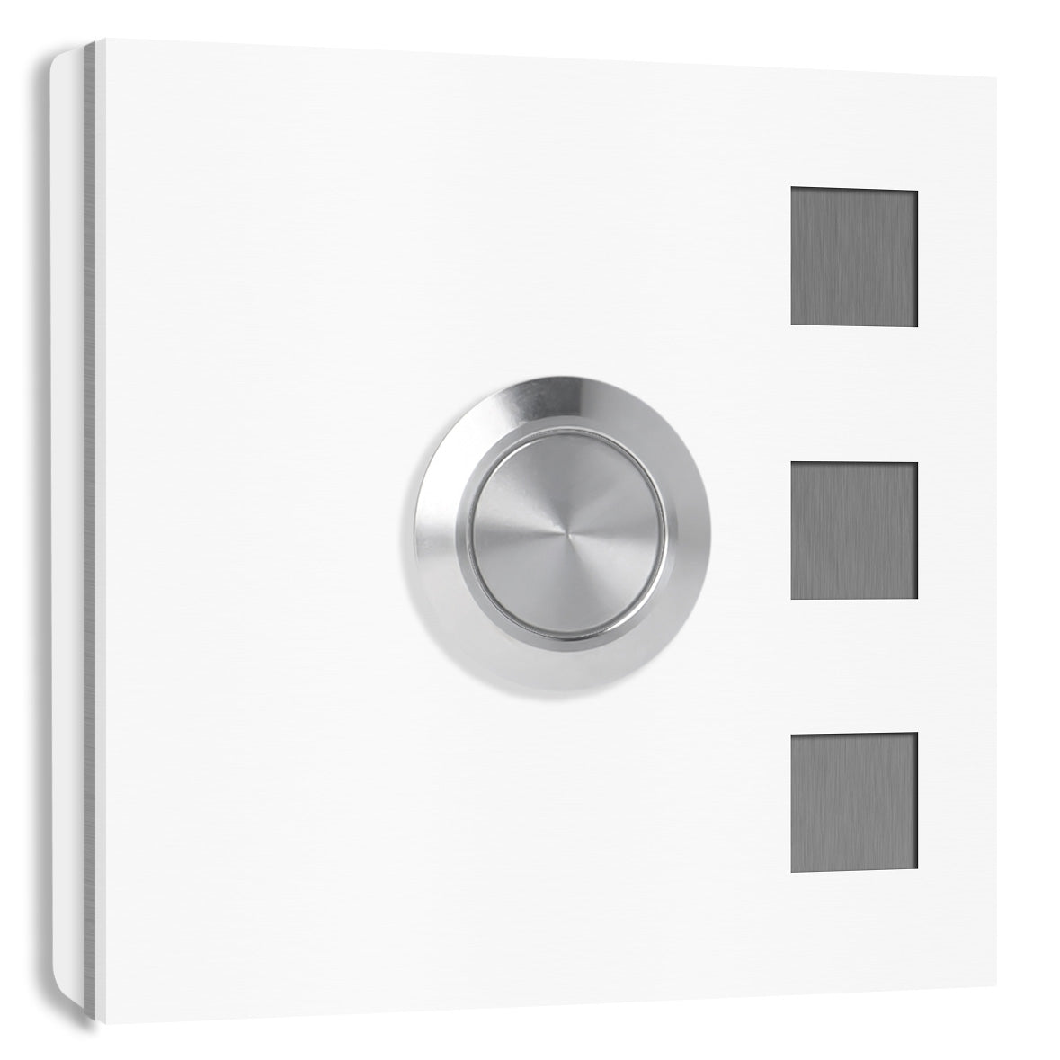 Köln 7 x 7 cm Edelstahl (V2A) Türklingel - ohne Gravur - Anthrazit / Weiß / Edelstahl und Edelstahl gebürstet -  LED - Aufputz / Unterputz