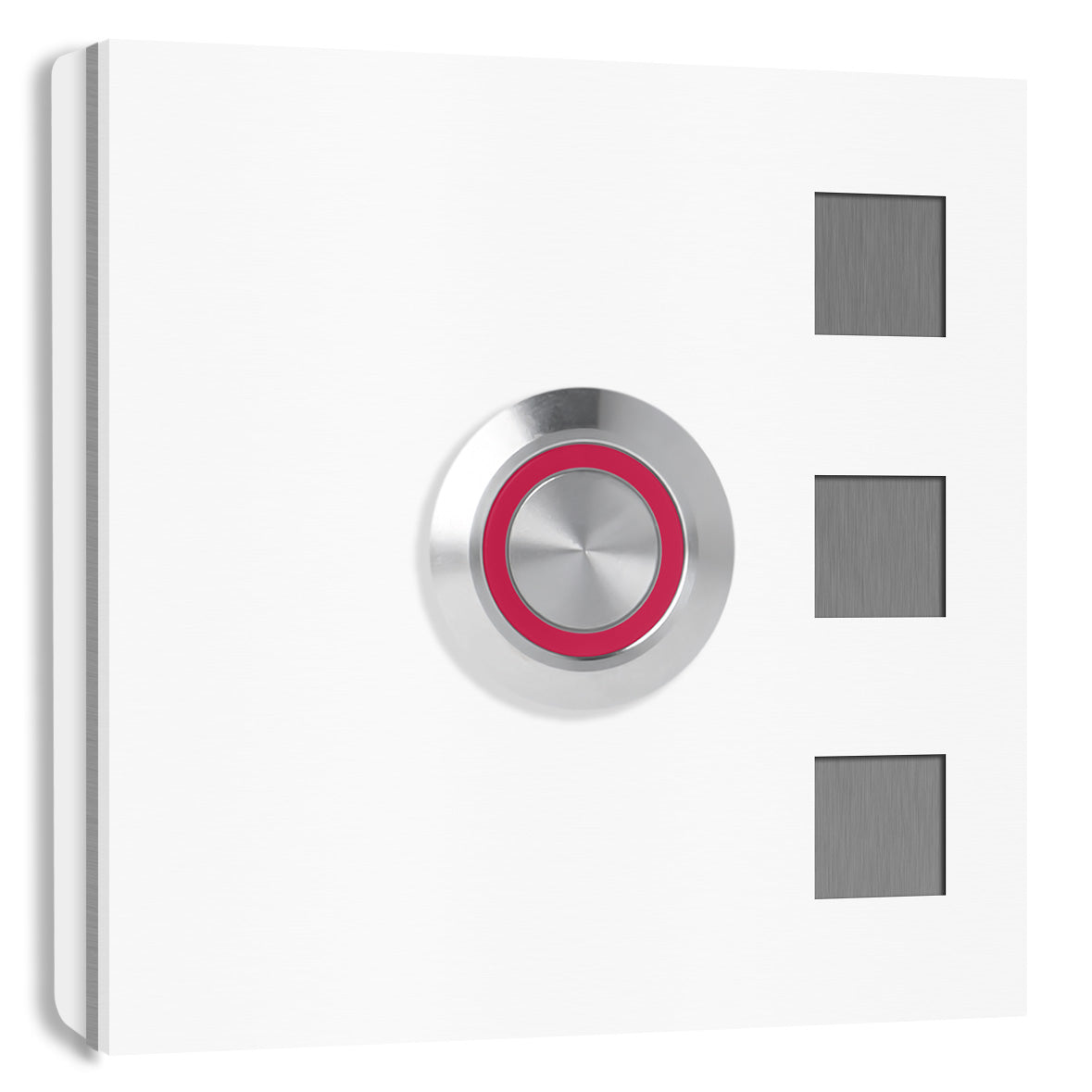 Köln 7 x 7 cm Edelstahl (V2A) Türklingel - ohne Gravur - Anthrazit / Weiß / Edelstahl und Edelstahl gebürstet -  LED - Aufputz / Unterputz