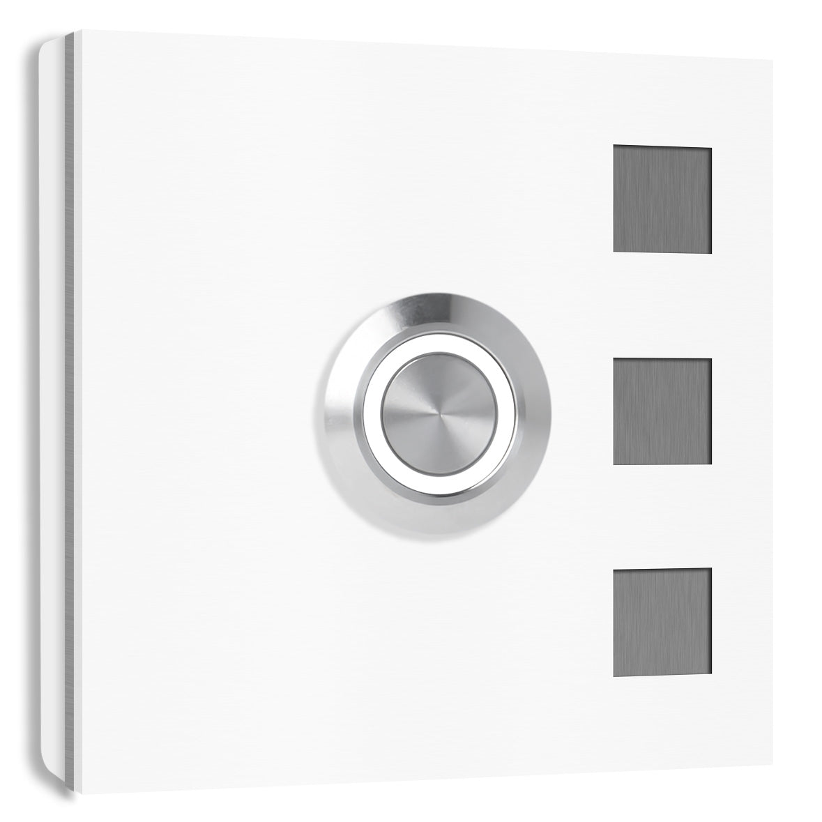 Köln 7 x 7 cm Edelstahl (V2A) Türklingel - ohne Gravur - Anthrazit / Weiß / Edelstahl und Edelstahl gebürstet -  LED - Aufputz / Unterputz