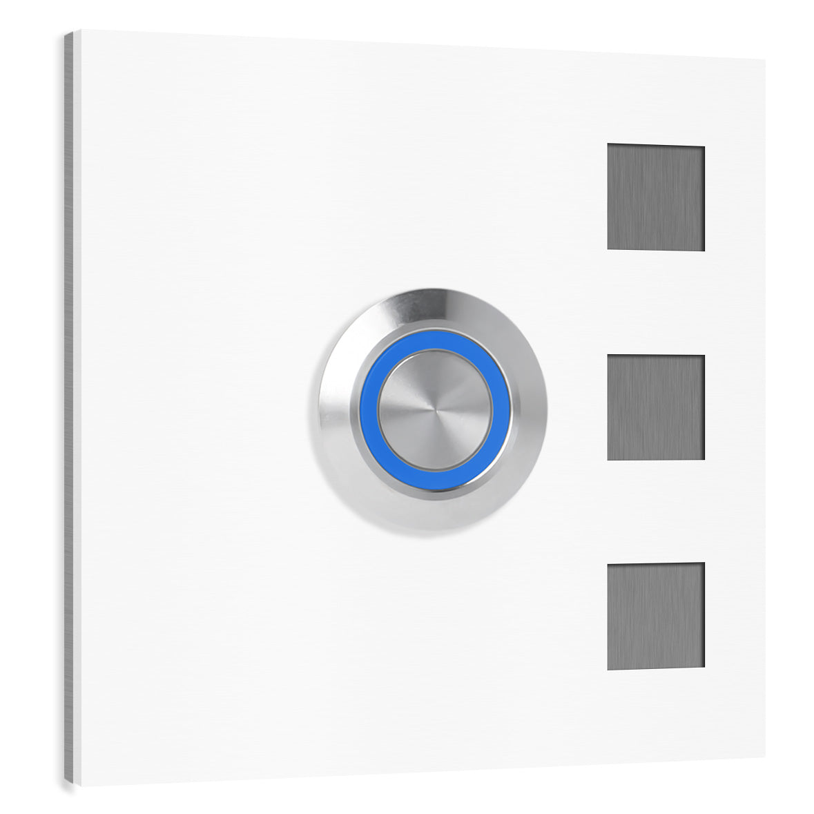 Köln 7 x 7 cm Edelstahl (V2A) Türklingel - ohne Gravur - Anthrazit / Weiß / Edelstahl und Edelstahl gebürstet -  LED - Aufputz / Unterputz