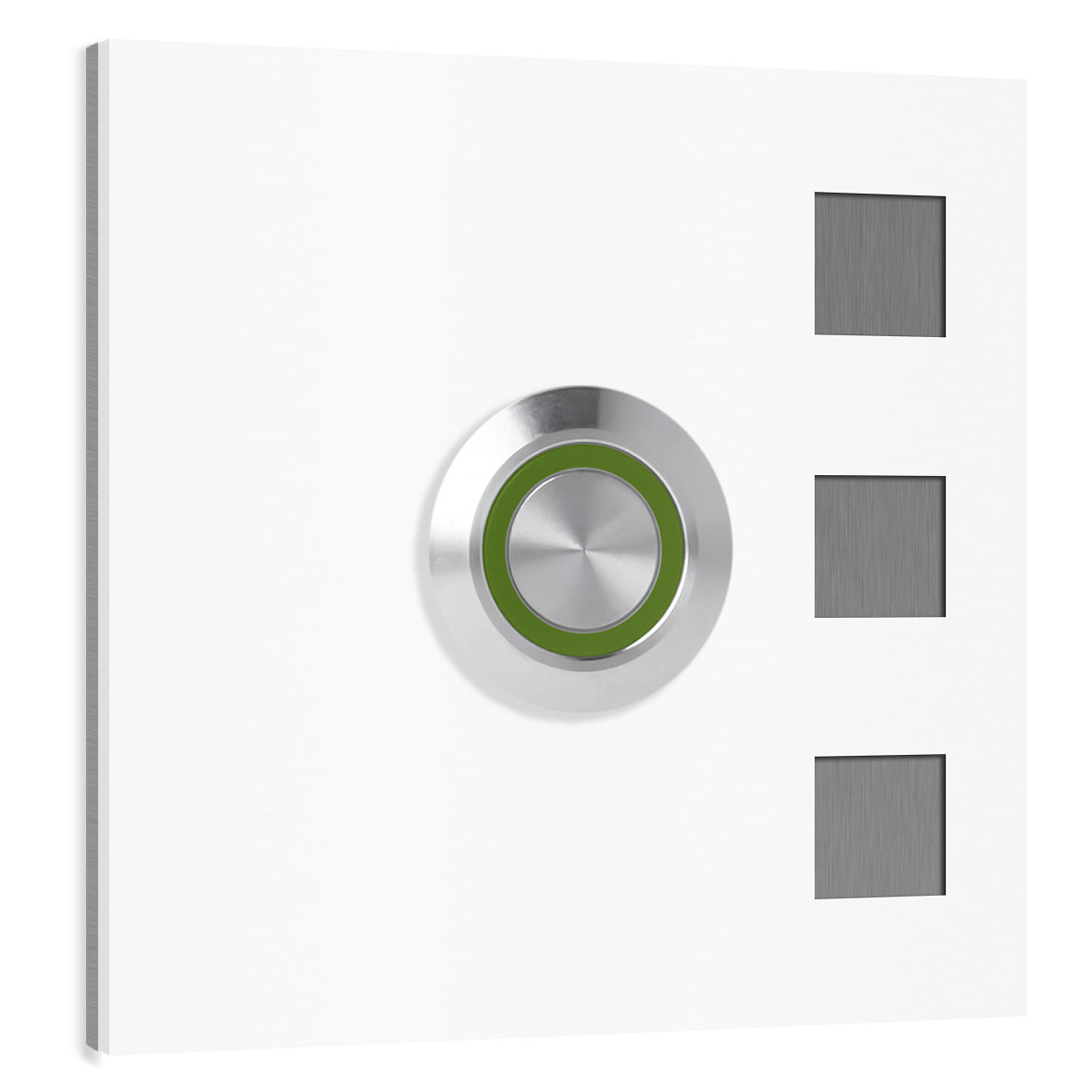 Köln 7 x 7 cm Edelstahl (V2A) Türklingel - ohne Gravur - Anthrazit / Weiß / Edelstahl und Edelstahl gebürstet -  LED - Aufputz / Unterputz