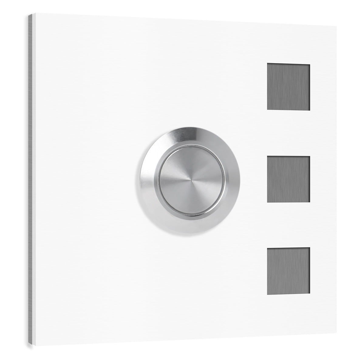 Köln 7 x 7 cm Edelstahl (V2A) Türklingel - ohne Gravur - Anthrazit / Weiß / Edelstahl und Edelstahl gebürstet -  LED - Aufputz / Unterputz