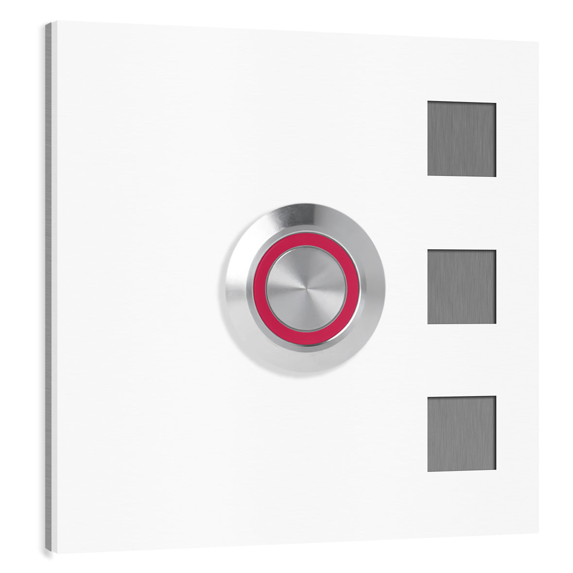 Köln 7 x 7 cm Edelstahl (V2A) Türklingel - ohne Gravur - Anthrazit / Weiß / Edelstahl und Edelstahl gebürstet -  LED - Aufputz / Unterputz