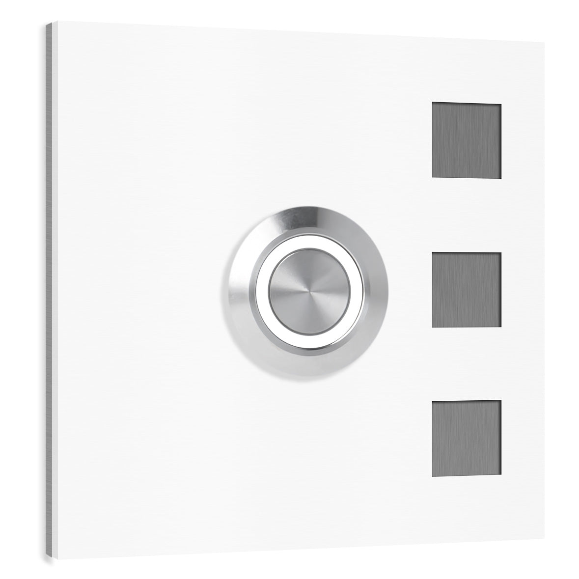 Köln 7 x 7 cm Edelstahl (V2A) Türklingel - ohne Gravur - Anthrazit / Weiß / Edelstahl und Edelstahl gebürstet -  LED - Aufputz / Unterputz