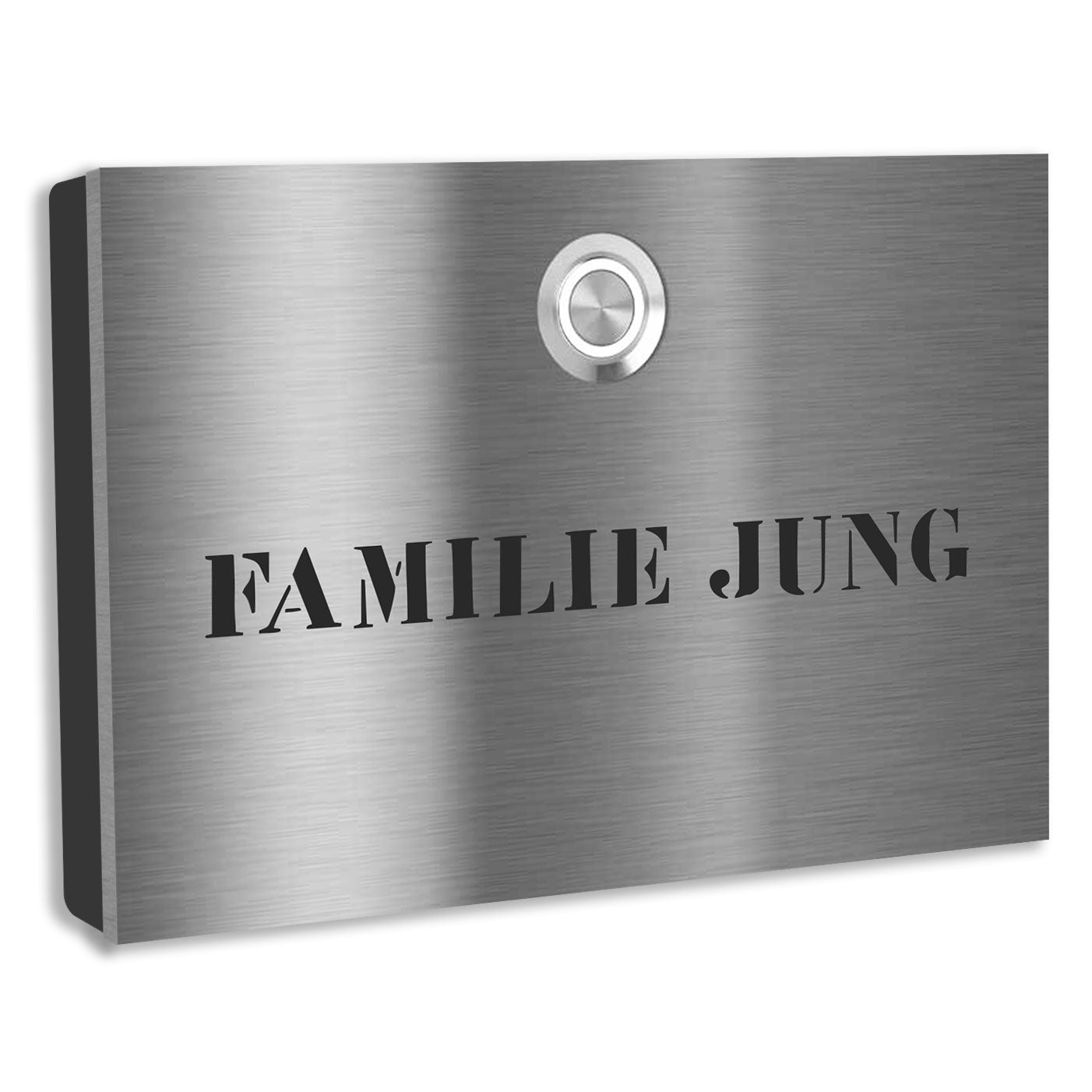 Edelstahl Aufputz Türklingel London individuell personalisierbr