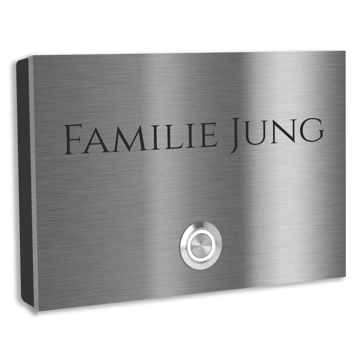 Edelstahl Aufputz Türklingel London individuell personalisierbar Lasergravur