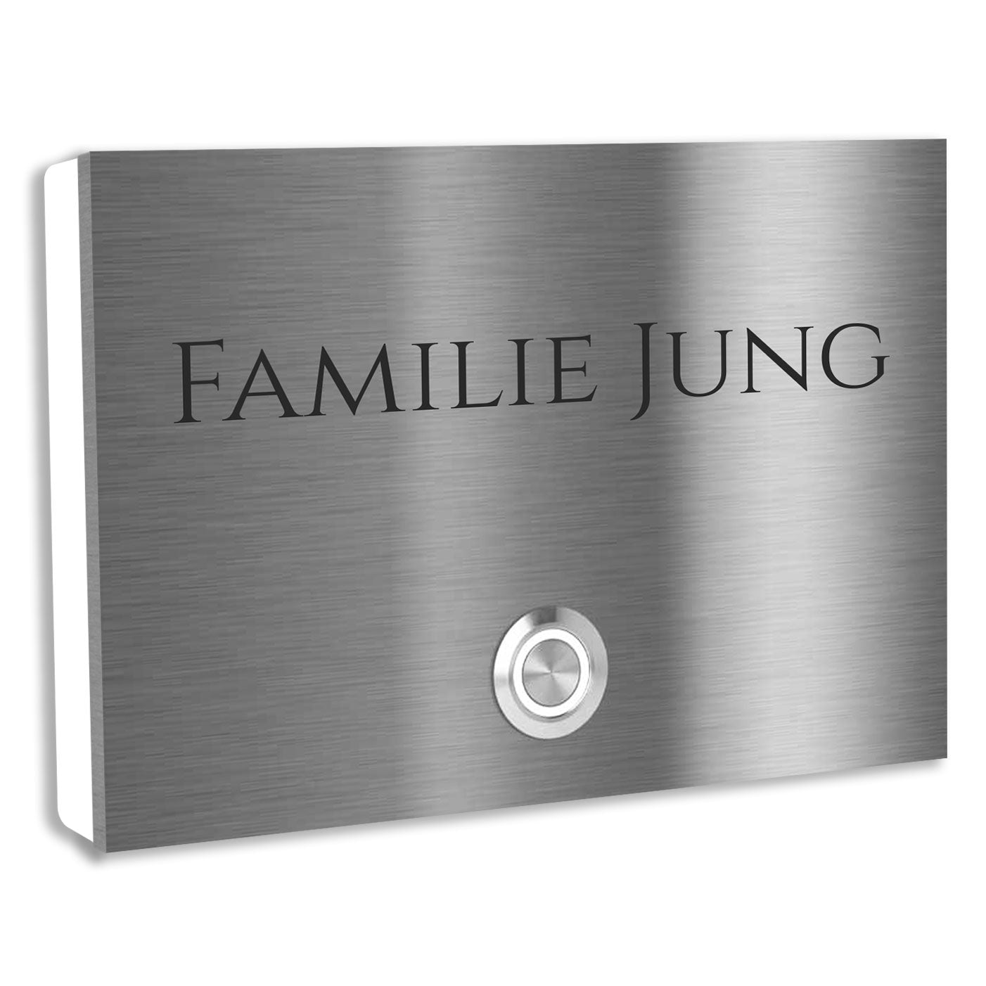 V2A Edelstahl Türklingel London 15x10cm - LED Beleuchtung - Gravur möglich - Anthrazit/Weiß/Gebürstet