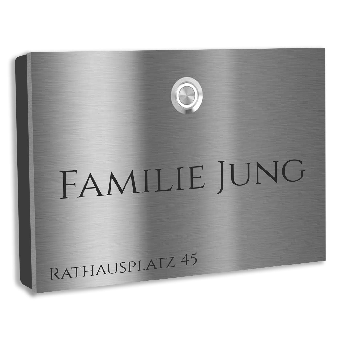 Edelstahl Aufputz Türklingel London individuell personalisierbar 18 X 12 cm