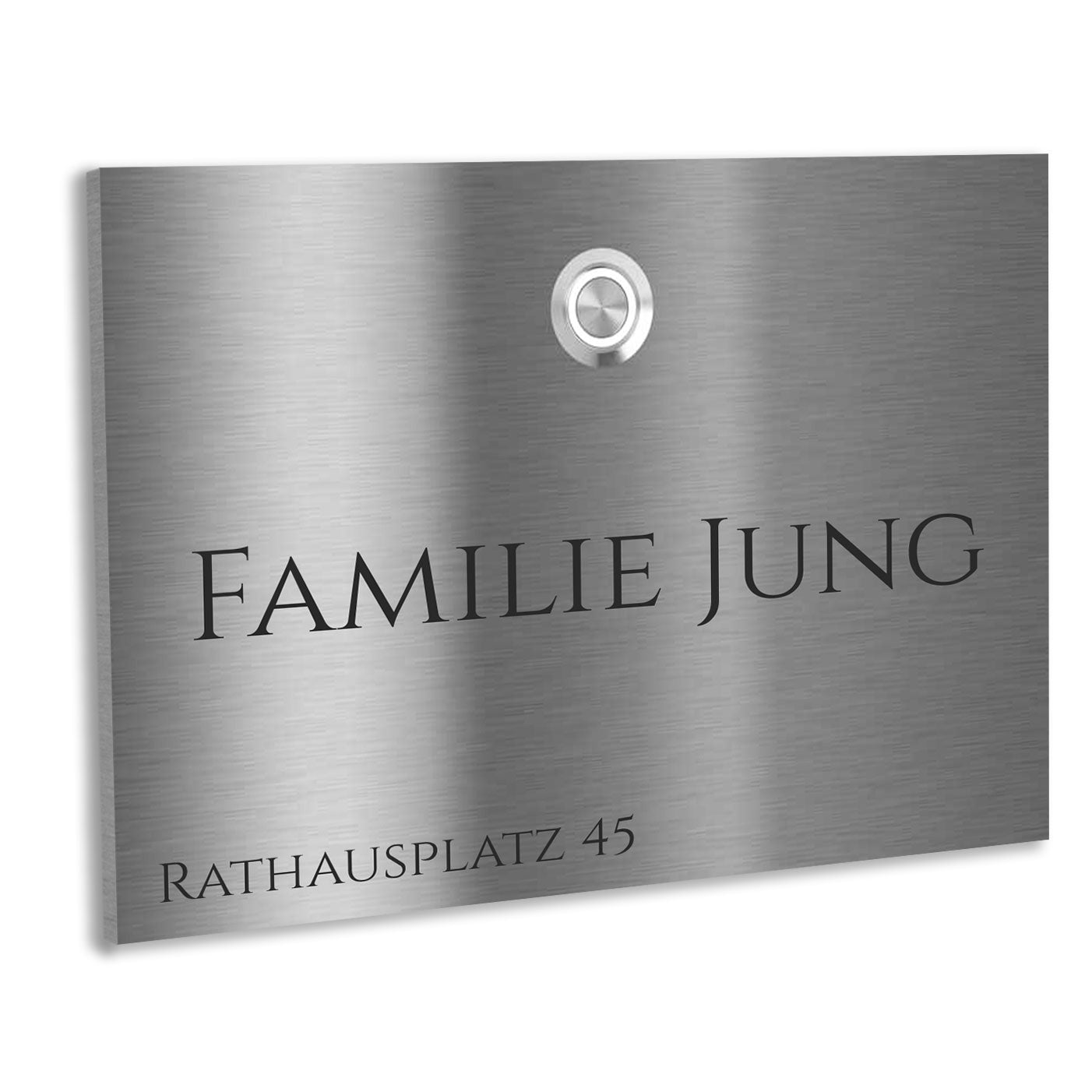 Edelstahl Unterputz Türklingel London individuell personalisierbar Lasergravur 18 X12 cm