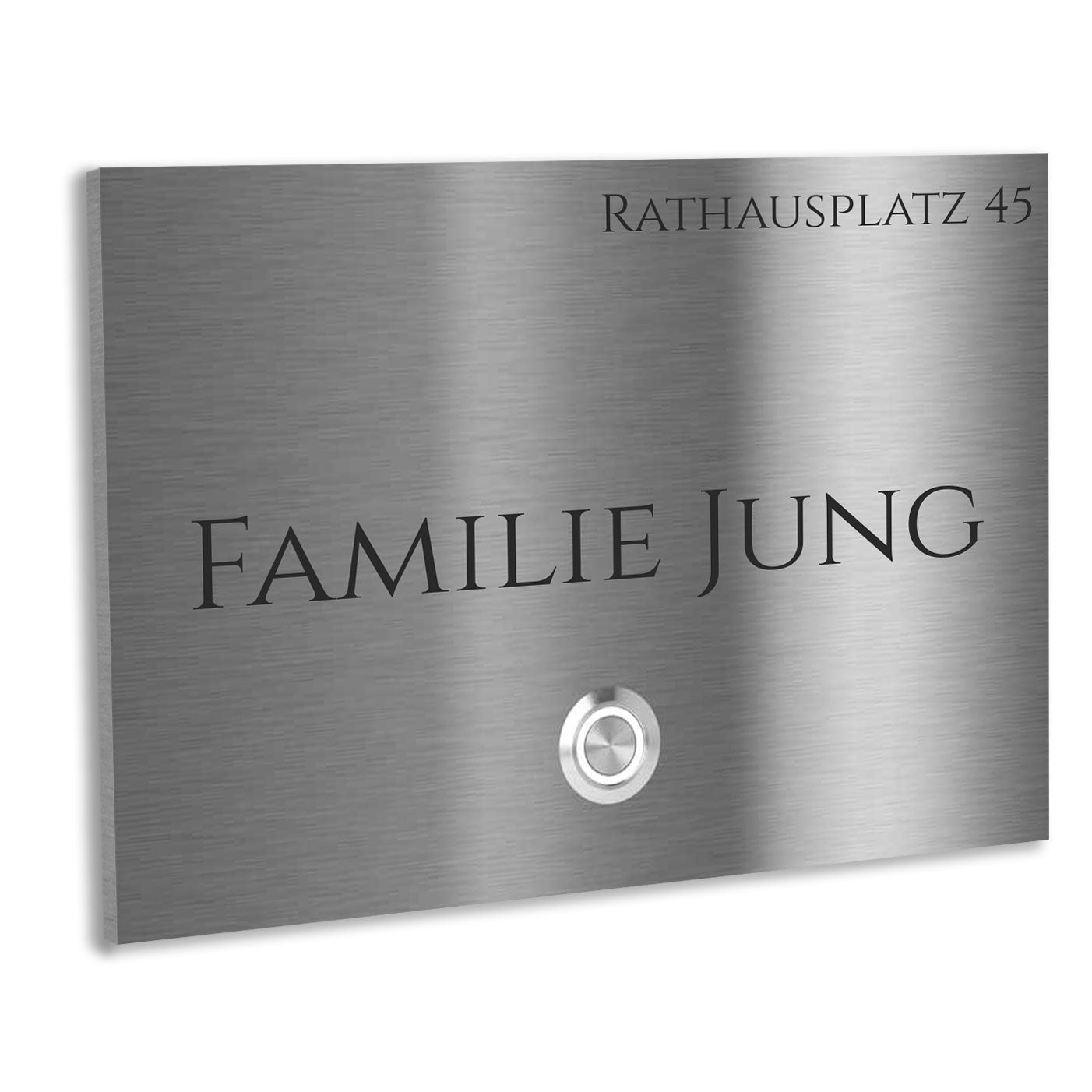 Edelstahl Unterputz Türklingel London individuell personalisierbar Gravur