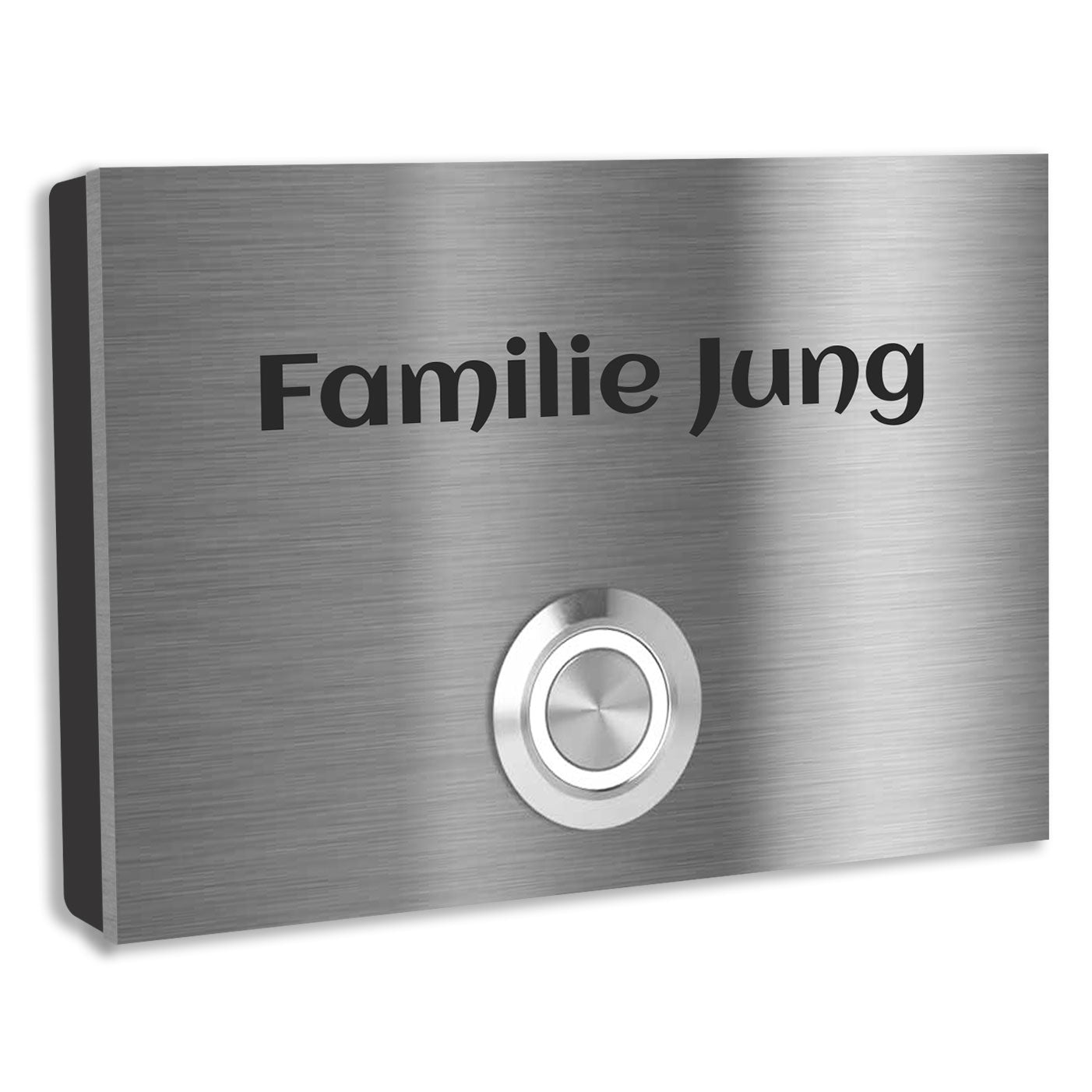 Edelstahl Aufputz Türklingel London individuell personalisierbar Lasergravur