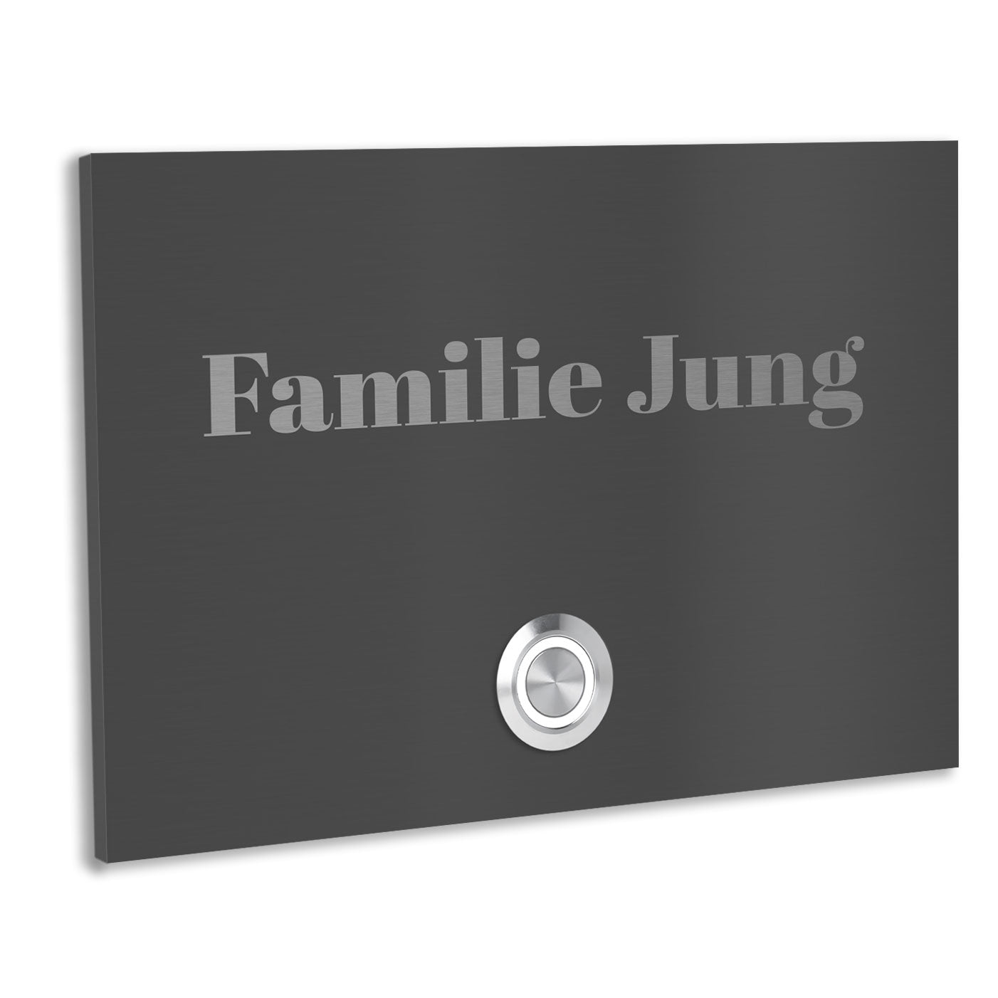 Edelstahl Unterputz Türklingel London Anthrazit RAL 7016 pulverbeschichtet  individuell personalisierbar