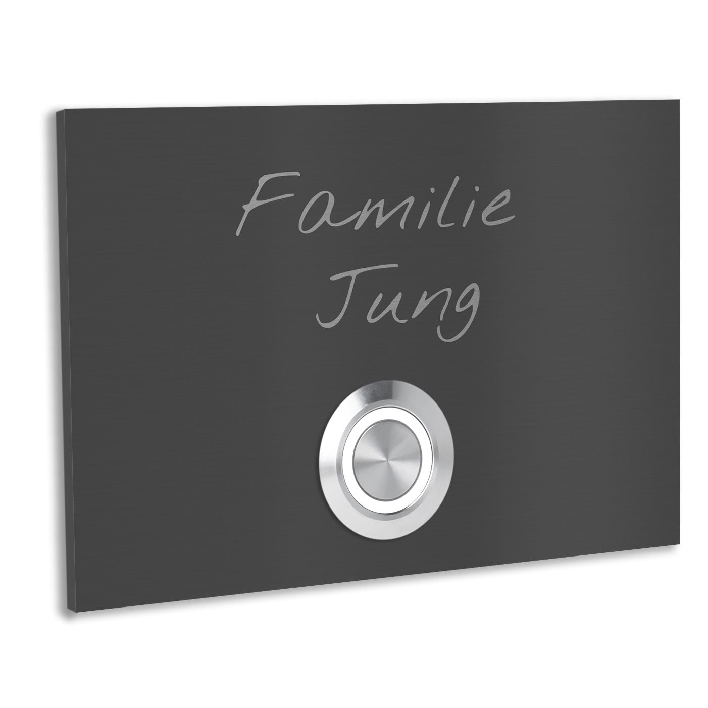 Edelstahl Unterputz Türklingel London RAL 7016 pulverbeschichtet individuell personalisierbar