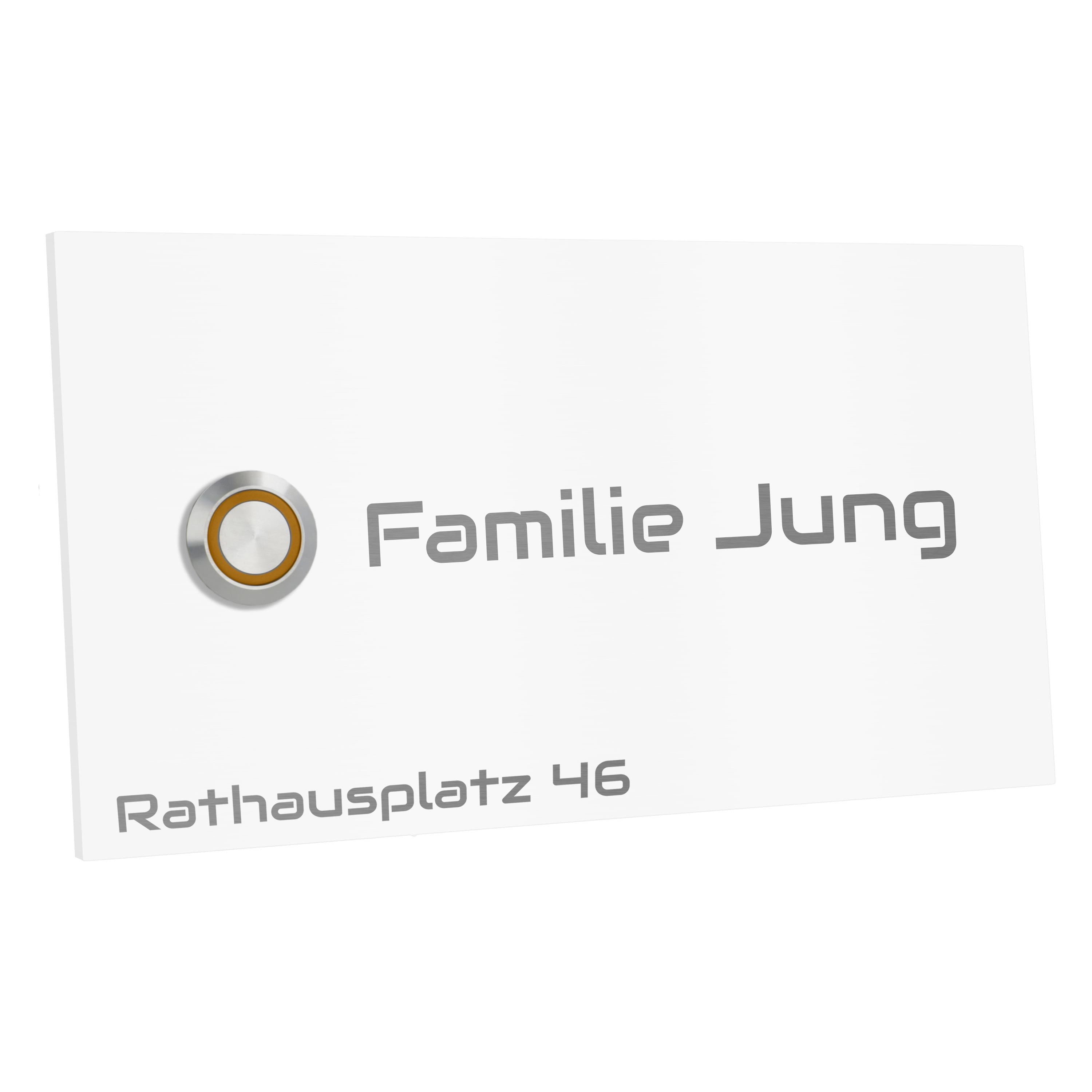 V2A Edelstahl Türklingel Mainz - mit Gravur & LED - Anthrazit/Weiß/Edelstahl - wahlweise UV-Druck