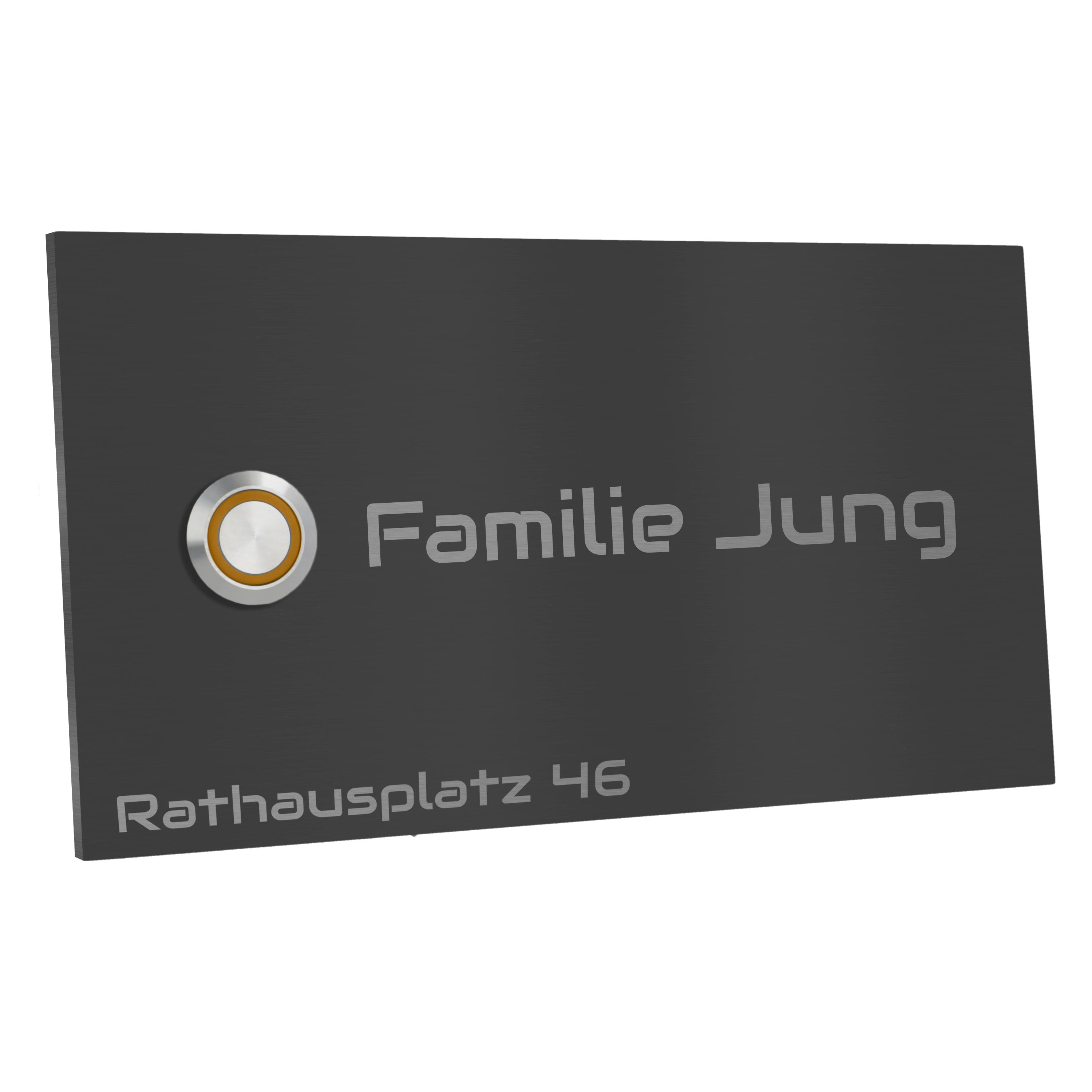 Edelstahl Unterputz Türklingel Mainz Anthrazit RAL 7016 Pulverbeschichtet, individuell personalisierbar