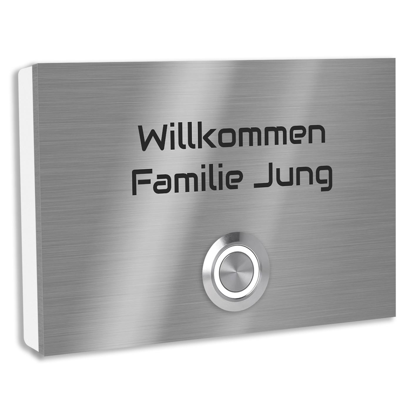 Edelstahl Aufputz Türklingel London, individuell personalisierbar