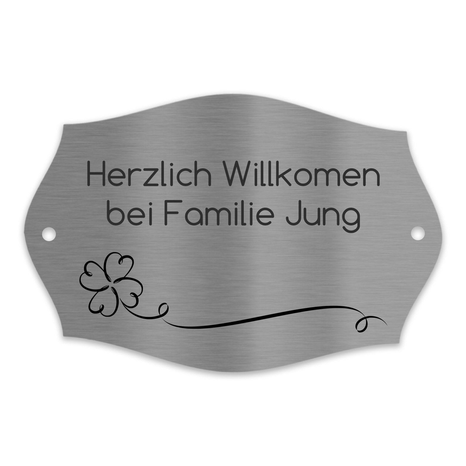 V2A Edelstahlschild in verschiedenen Größen, individuell personalisierbar.