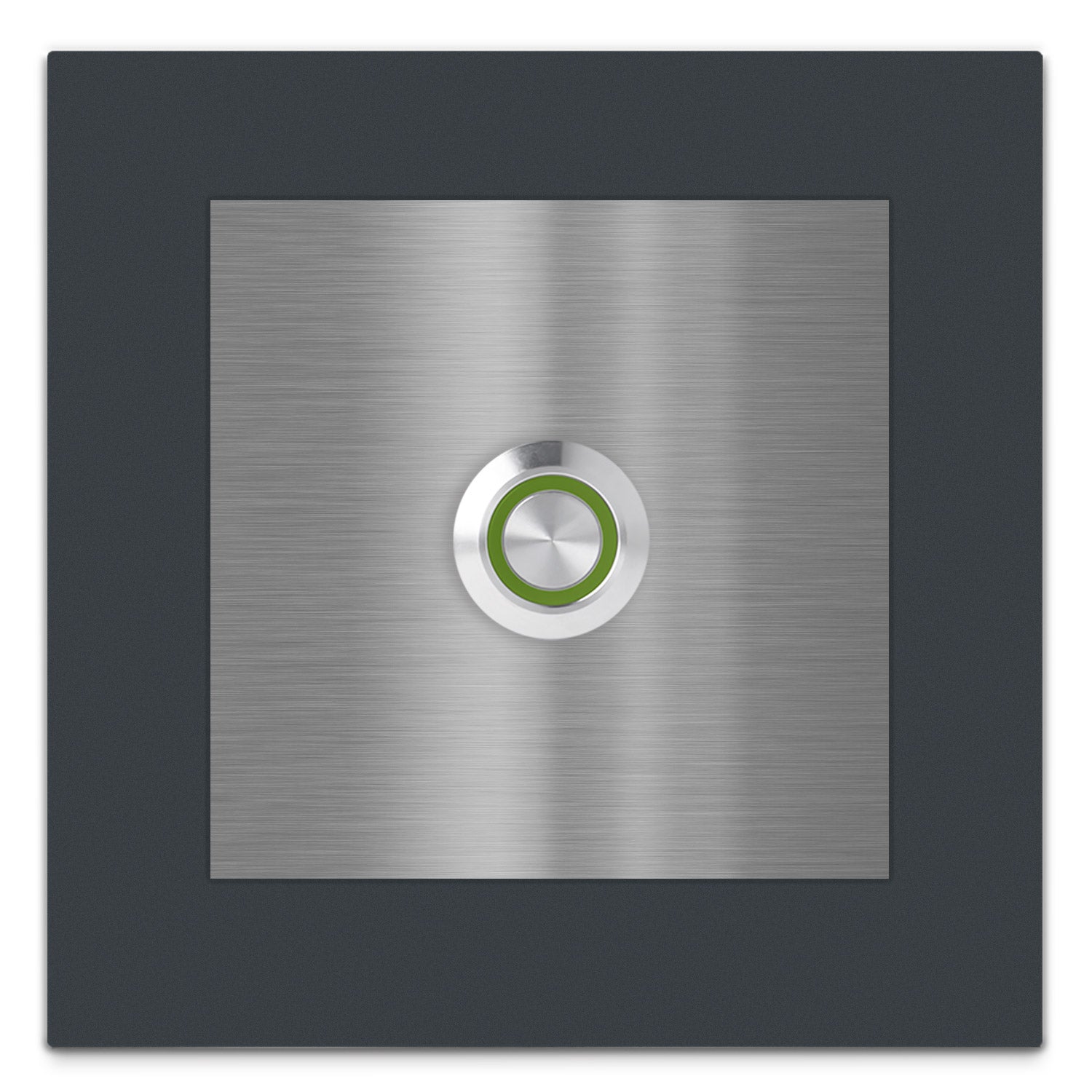 Paris 10 x 10 cm Edelstahl (V2A) Türklingel - ohne Gravur - Anthrazit / Weiß pulverbeschichtet und Edelstahl gebürstet - LED - Aufputz / Unterputz