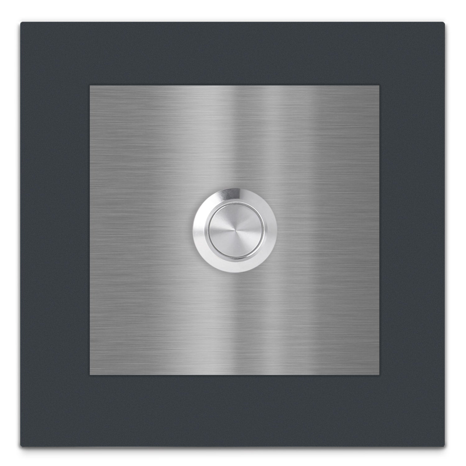 Paris 10 x 10 cm Edelstahl (V2A) Türklingel - ohne Gravur - Anthrazit / Weiß pulverbeschichtet und Edelstahl gebürstet - LED - Aufputz / Unterputz