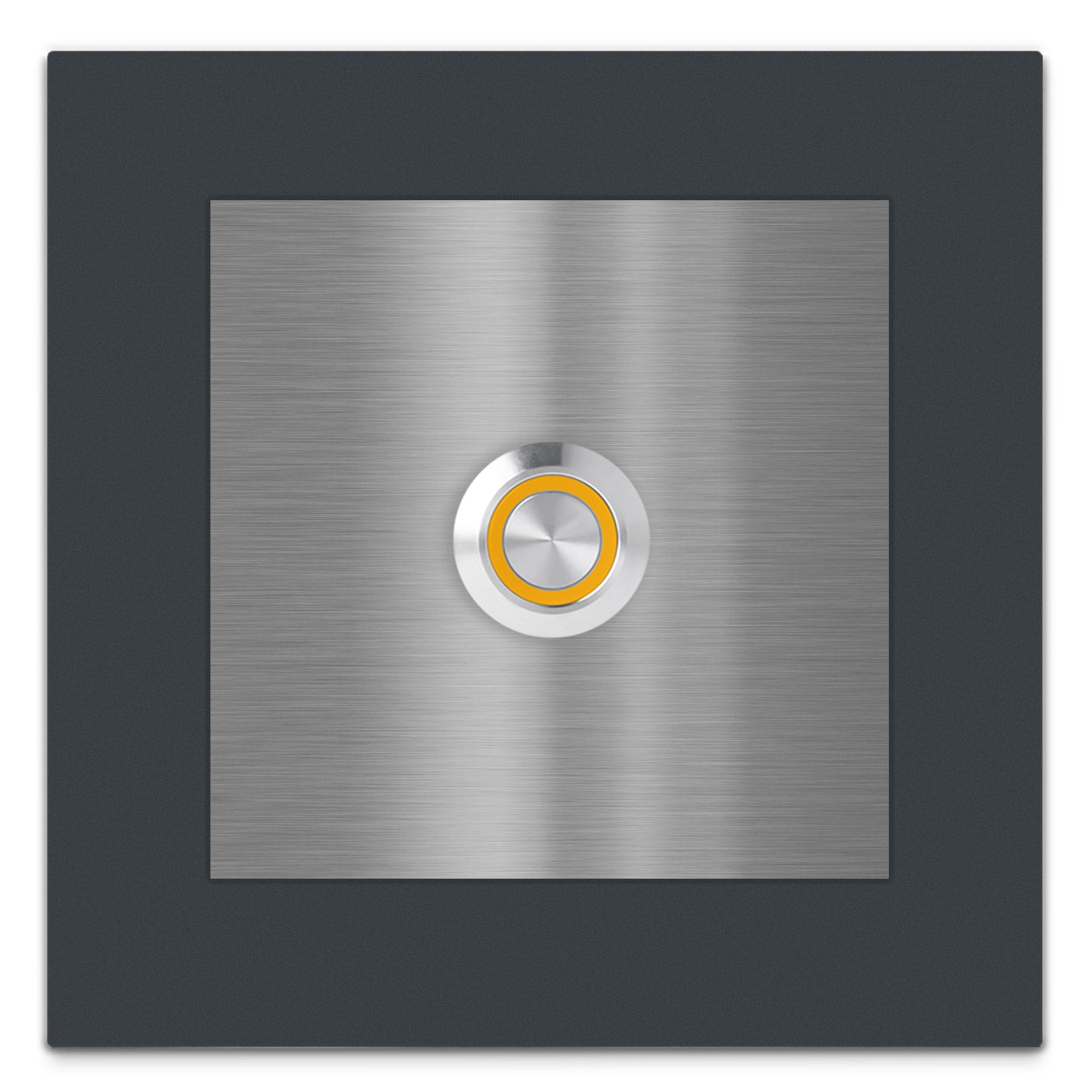 Paris 10 x 10 cm Edelstahl (V2A) Türklingel - ohne Gravur - Anthrazit / Weiß pulverbeschichtet und Edelstahl gebürstet - LED - Aufputz / Unterputz