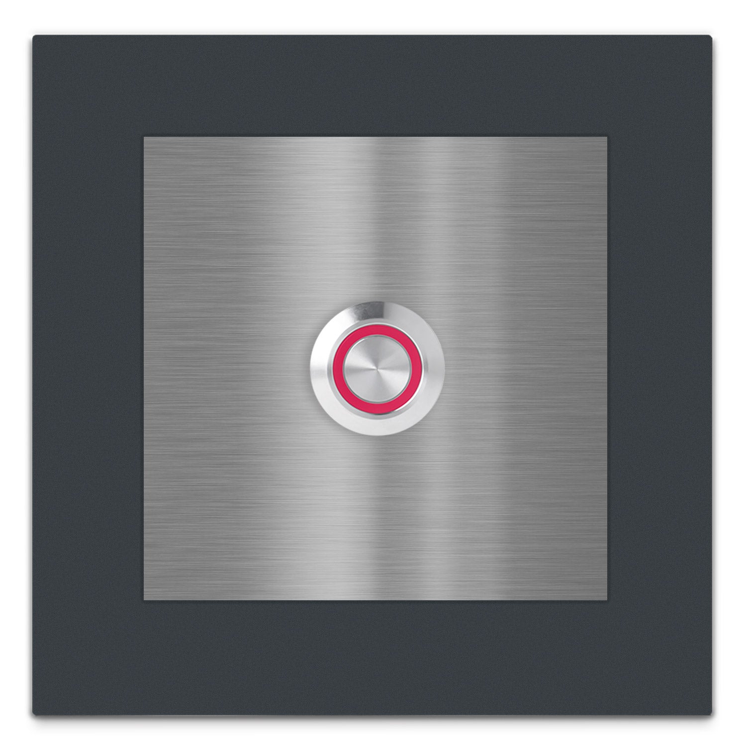 Paris 10 x 10 cm Edelstahl (V2A) Türklingel - ohne Gravur - Anthrazit / Weiß pulverbeschichtet und Edelstahl gebürstet - LED - Aufputz / Unterputz