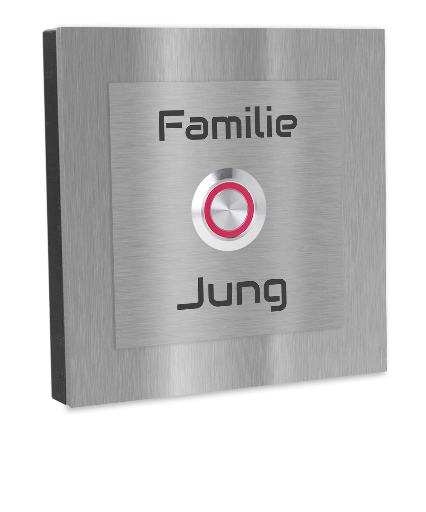 Edelstahl Aufputz Türklingel Paris, individuell personalisierbar.