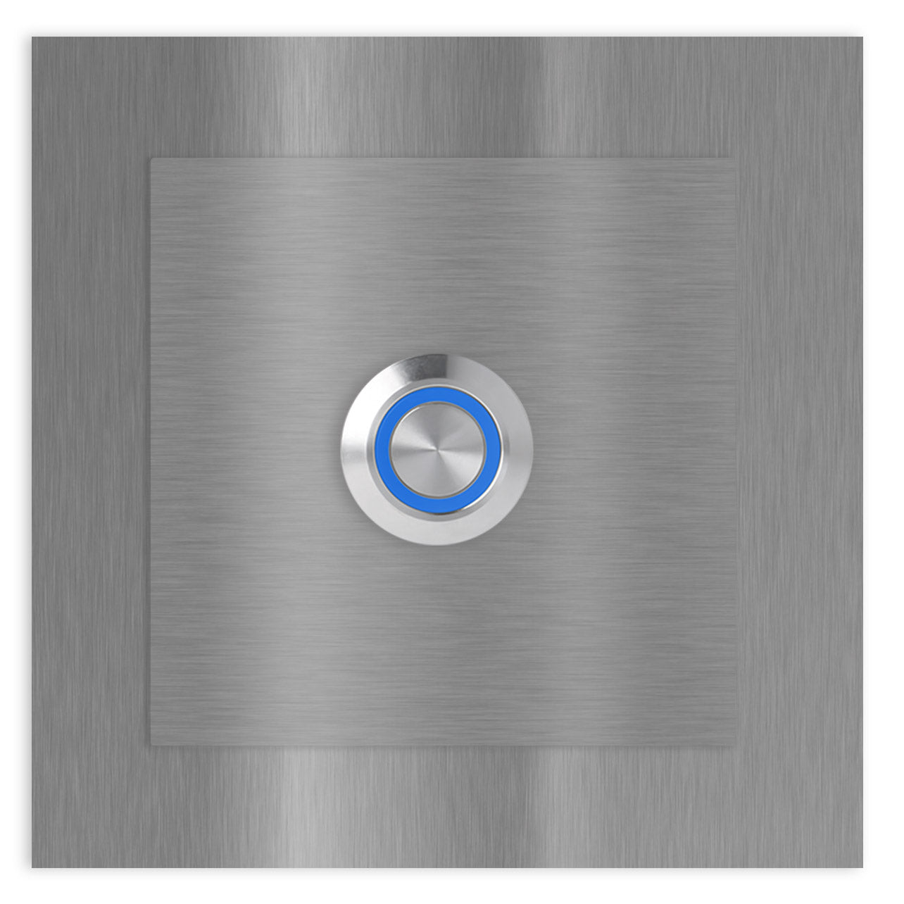 Paris 10 x 10 cm Edelstahl (V2A) Türklingel - ohne Gravur - Edelstahl gebürstet - LED - Aufputz / Unterputz