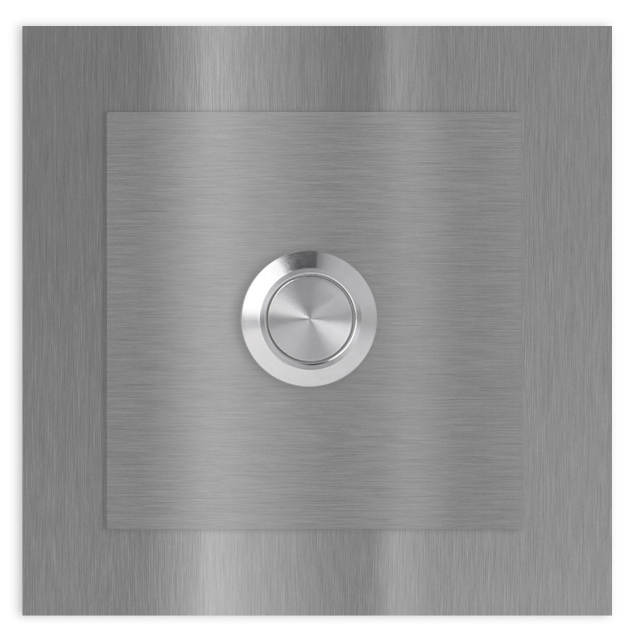 Paris 10 x 10 cm Edelstahl (V2A) Türklingel - ohne Gravur - Edelstahl gebürstet - LED - Aufputz / Unterputz