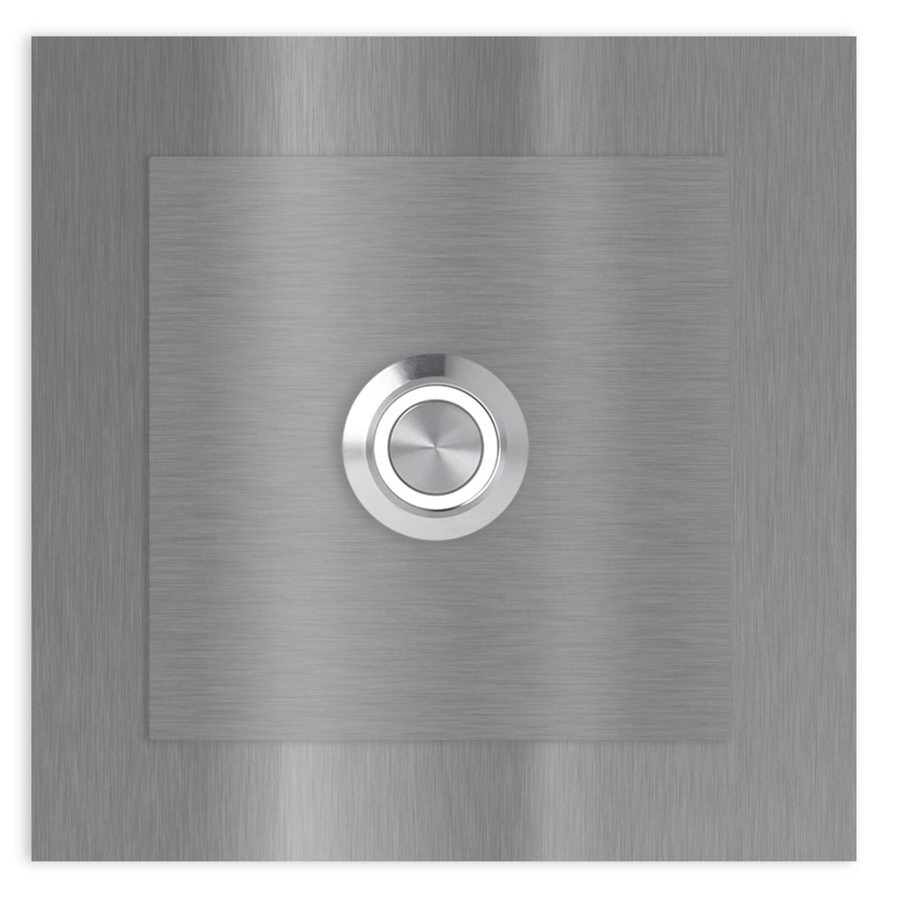 Paris 10 x 10 cm Edelstahl (V2A) Türklingel - ohne Gravur - Edelstahl gebürstet - LED - Aufputz / Unterputz