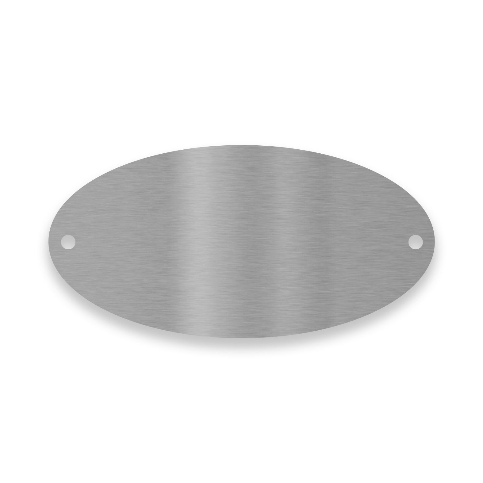 Edelstahl Türschild mit Gravur. Selbstklebend oder mit Bohrlöchern. Oval 8x4 cm oder 10x5 cm