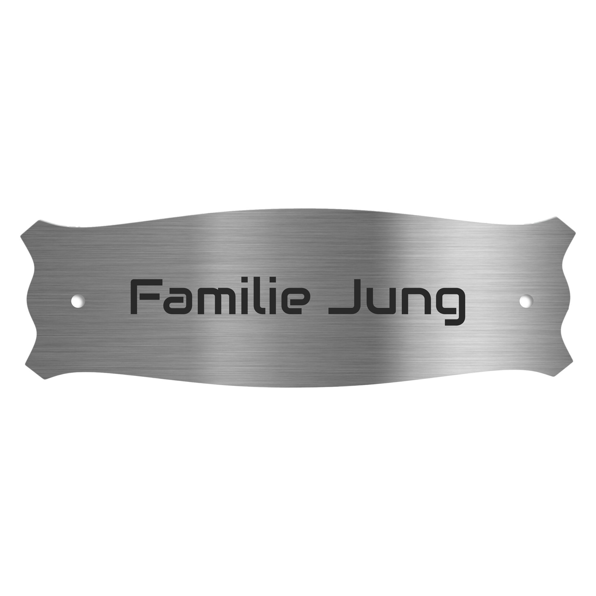 V2A Edelstahlschild in verschiedenen Größen, individuell personalisierbar.