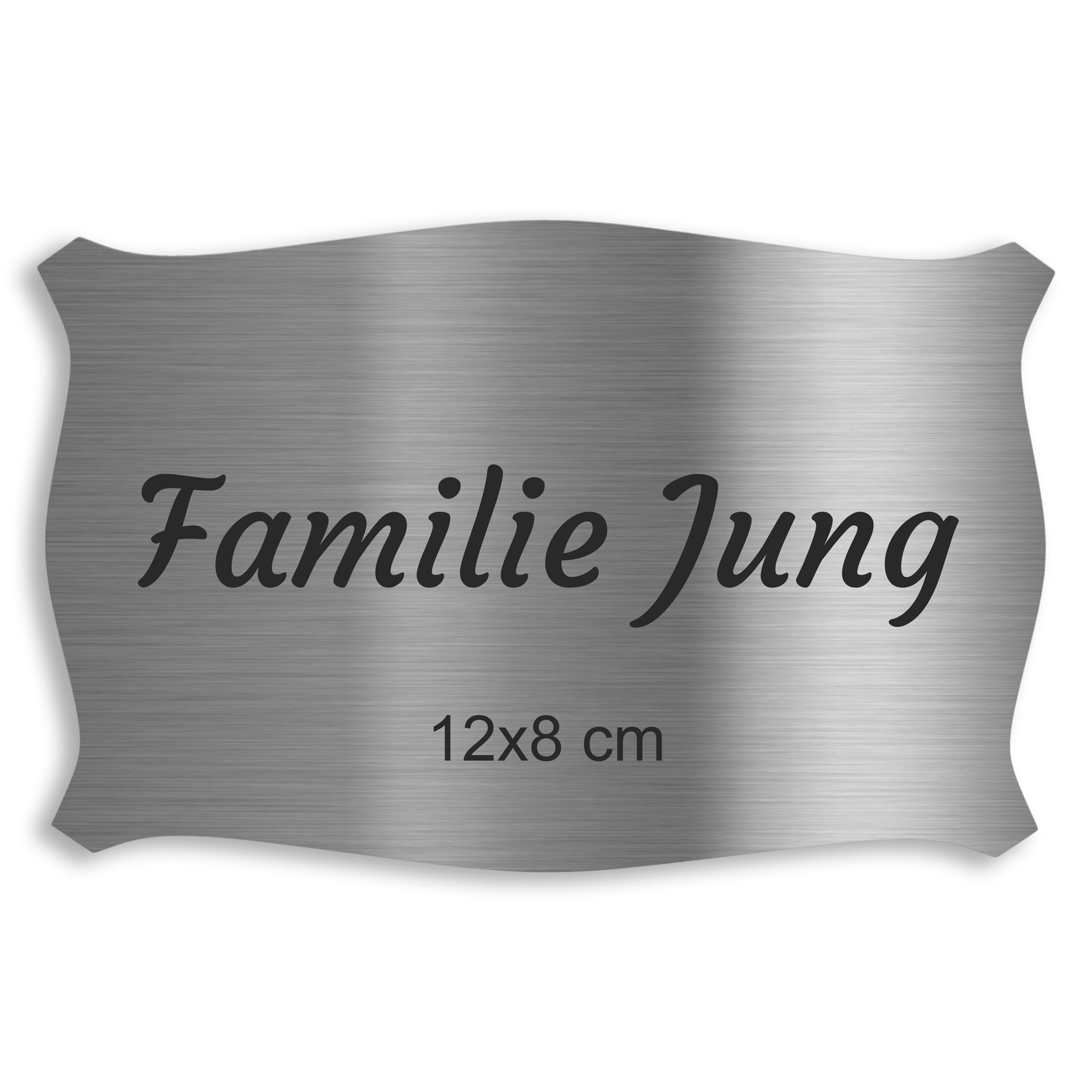 V2A Edelstahlschild in verschiedenen Größen, individuell personalisierbar.