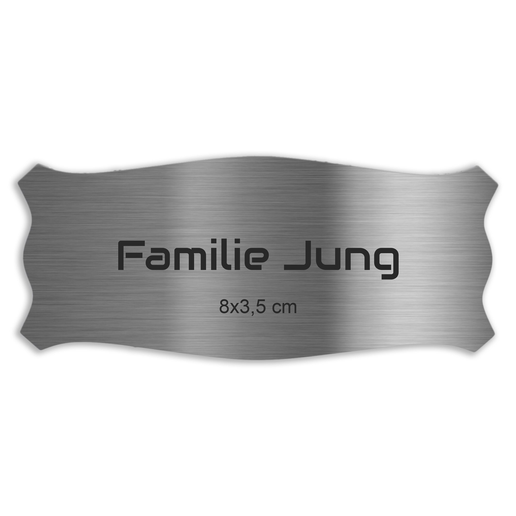 V2A Edelstahlschild in verschiedenen Größen, individuell personalisierbar.