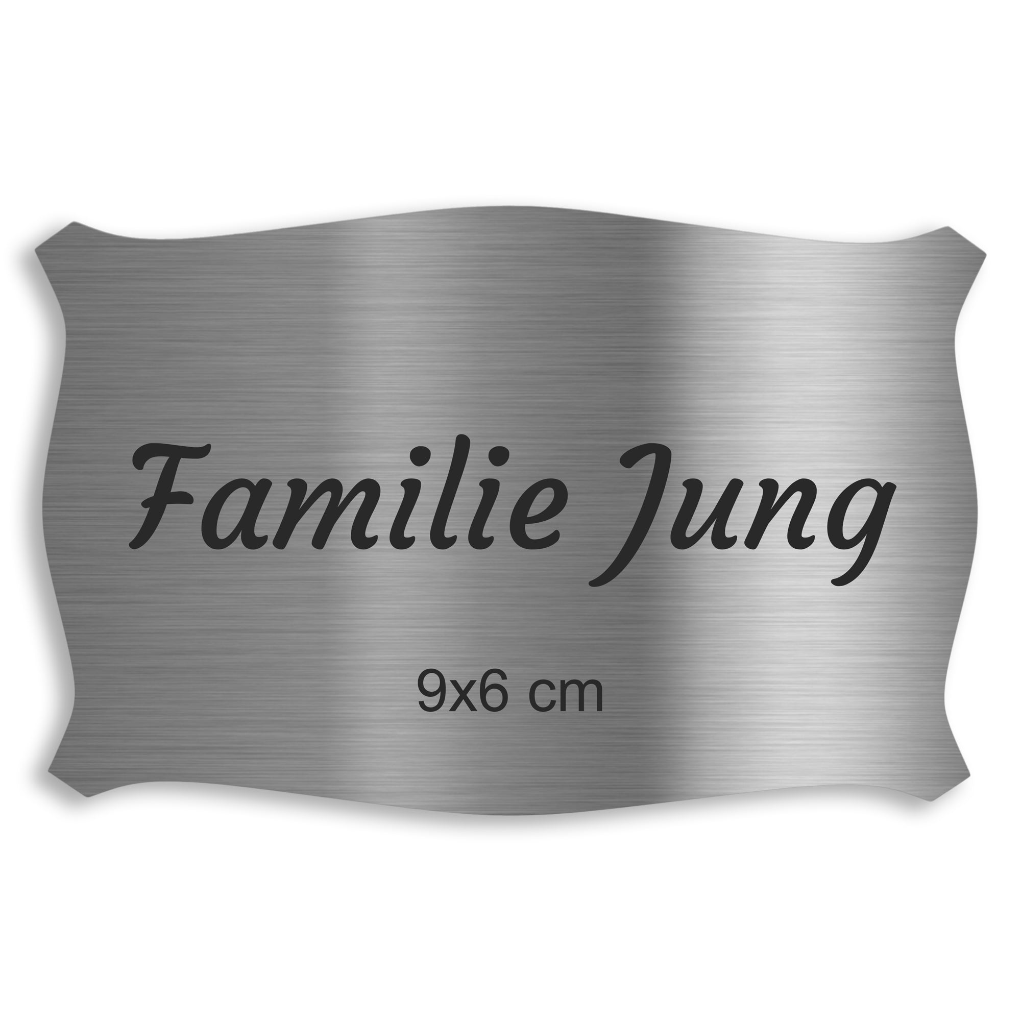 V2A Edelstahlschild in verschiedenen Größen, individuell personalisierbar.