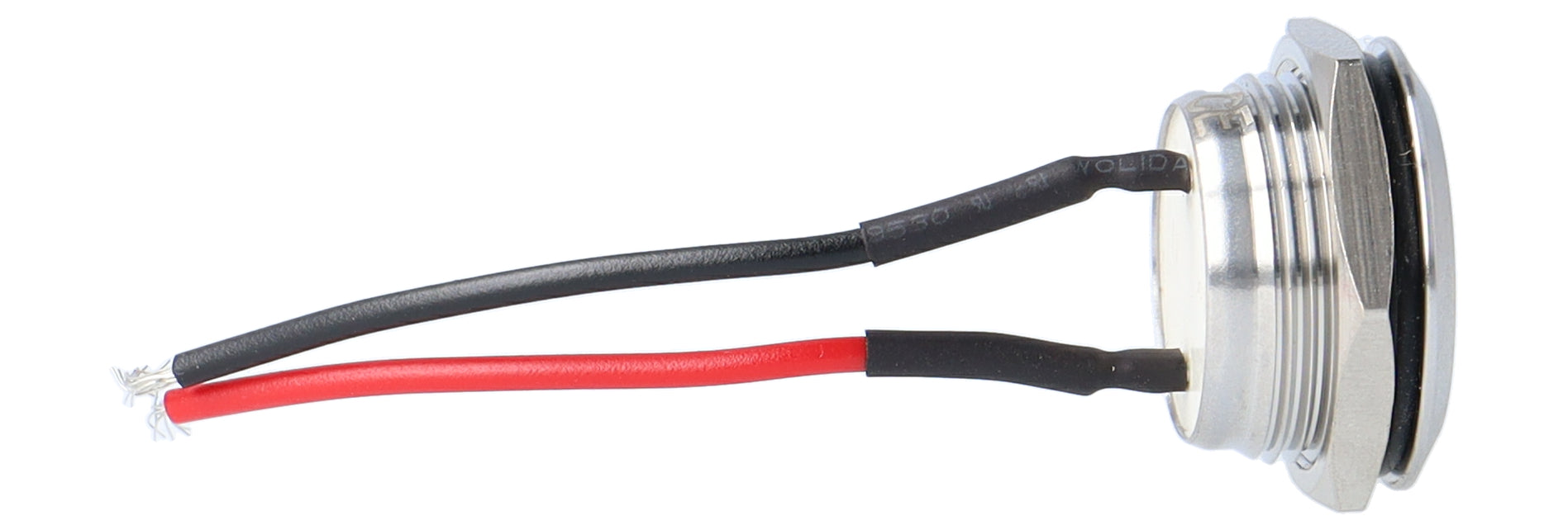 LED Taster in sehr flacher Ausführung - mit Anschlusskabeln - 19 mm Durchmesser - IP 67