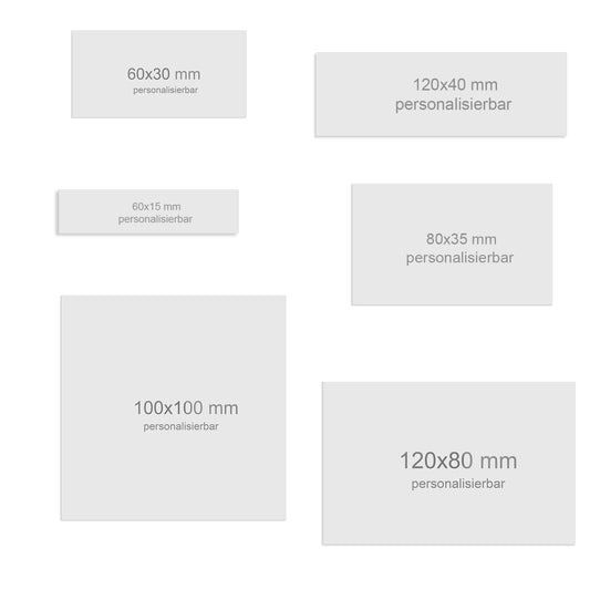 Edelstahl Türschilder Weiß pulverbeschichtet, verschiedene Größen  wählbar, individuell personalisierbar.