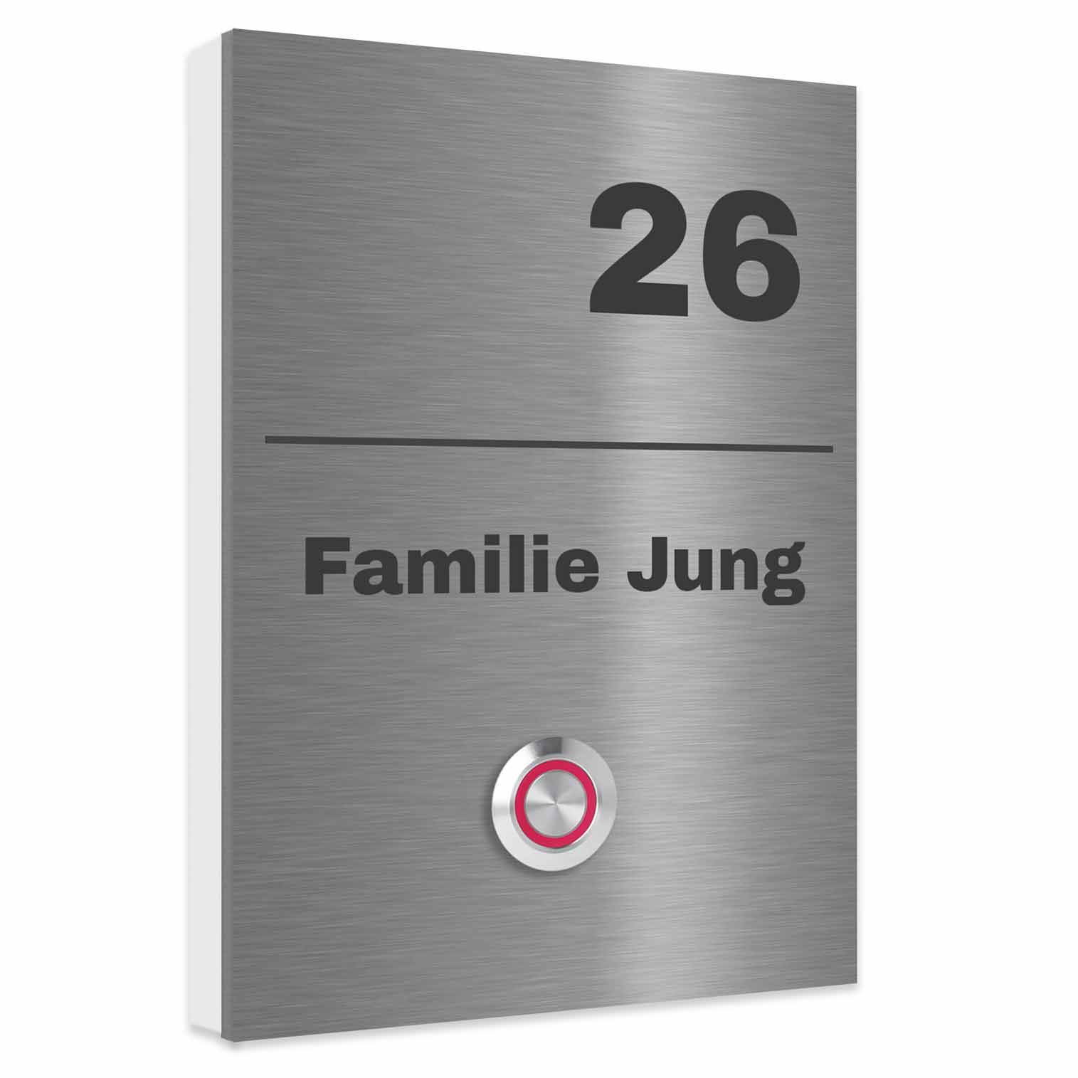 Trier 17 x 12 cm Edelstahl (V2A) Türklingel - mit Gravur - Edelstahl gebürstet oder RAL 7016 anthrazit - LED - Aufputz / Unterputz