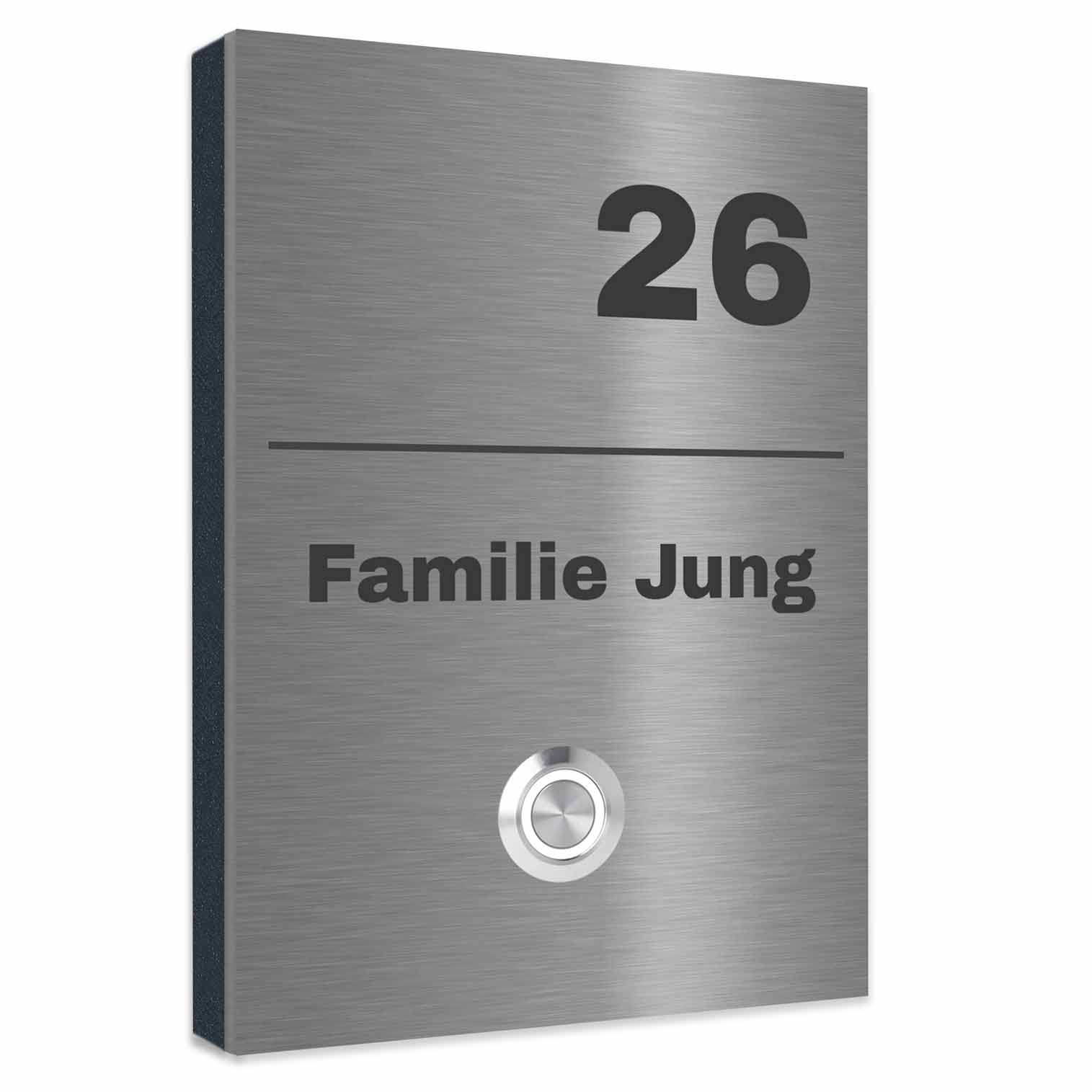 Edelstahl Türklingel Trier 17 X 12 cm LED Taster Lasergravur Uv Druck