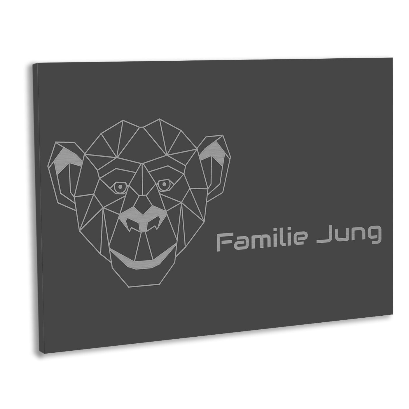 Edelstahlschild Geometrische Figuren,120 X 80 mm, Anthrazit, Weiß, oder Edelstahl