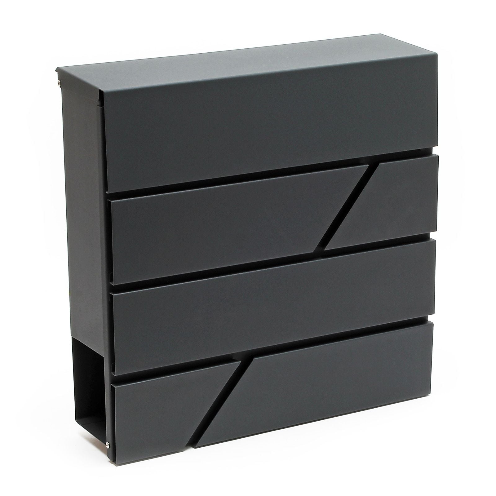 Moderner Briefkasten Oslo mit Zeitungsfach - Anthrazit  pulverbeschichtet