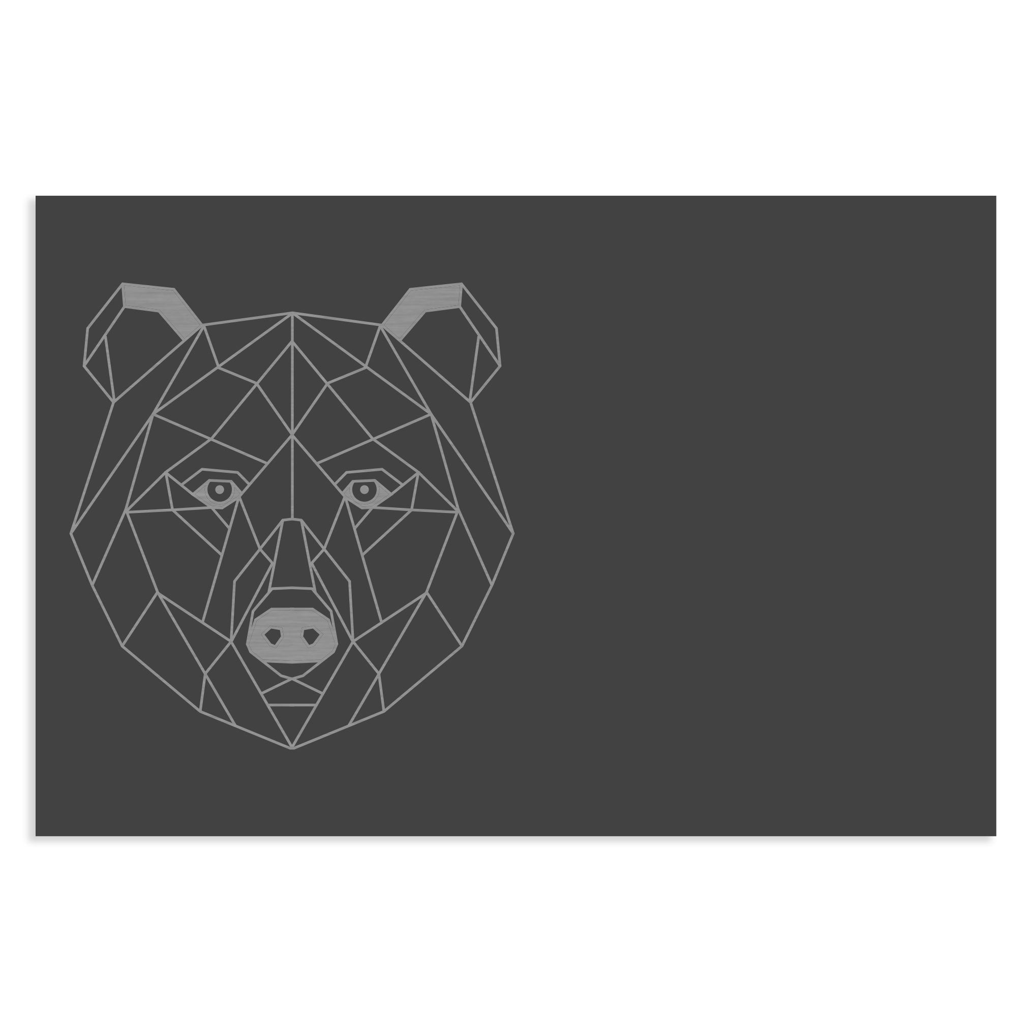 Edelstahl Türschild mit Geometrischer Figur Bär, Anthrazit RAL7016 pulverbeschichtet, individuell personalisierbar.